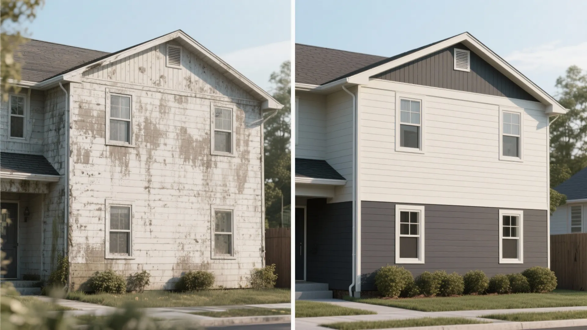 4. Two-Tone Siding to Hide Grime and Add Height