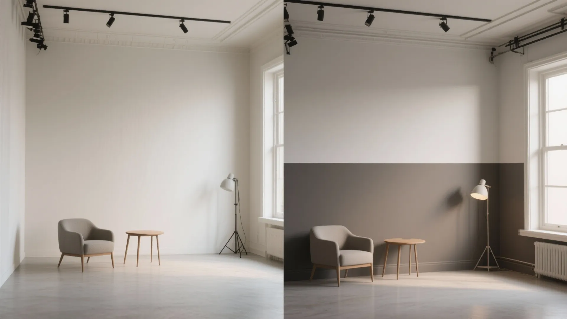 2. Half-and-Half (Two-Tone Wall)