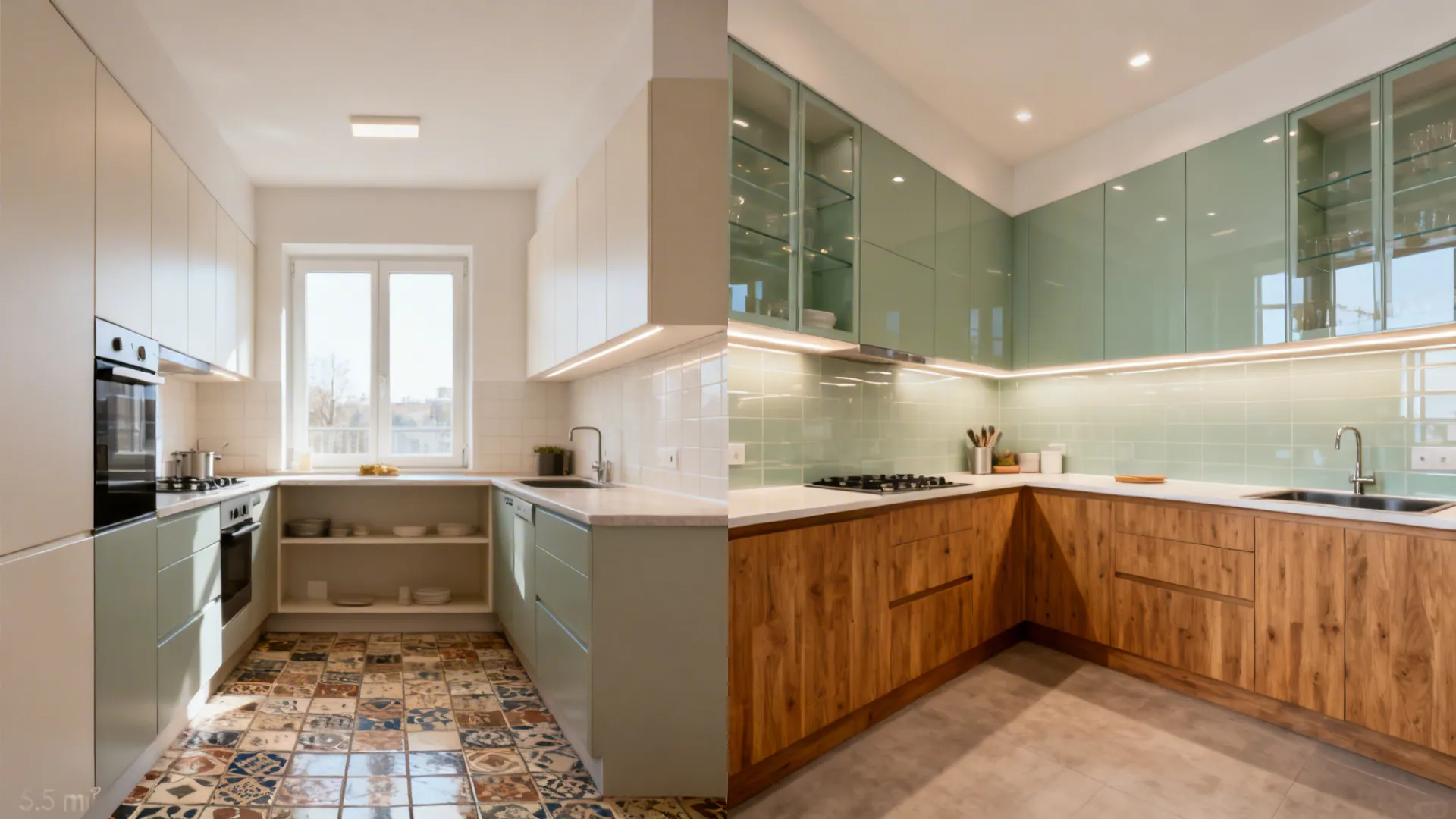 Two-tone Pairing: Wood Lowers, Lacquered Glass Uppers