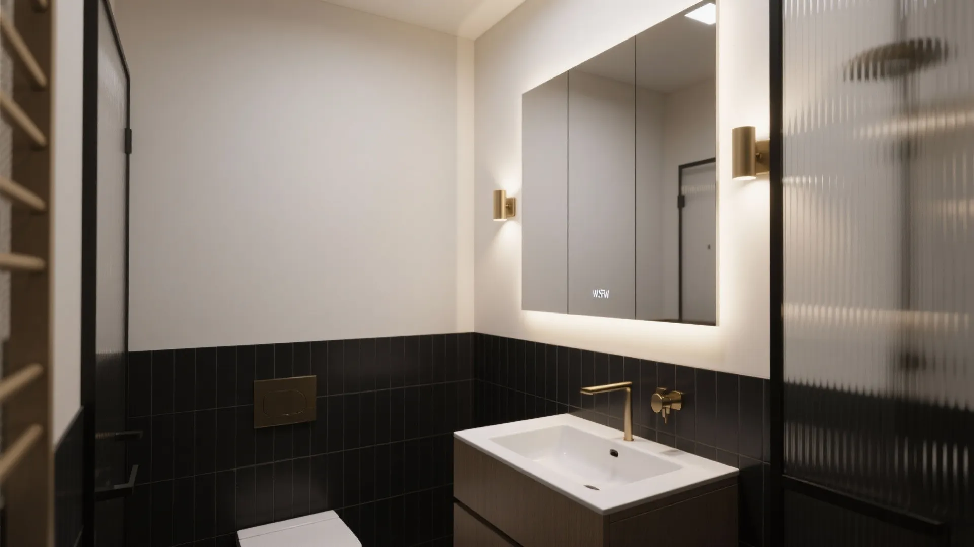 Two-Tone Balance: Black Lower, Light Upper