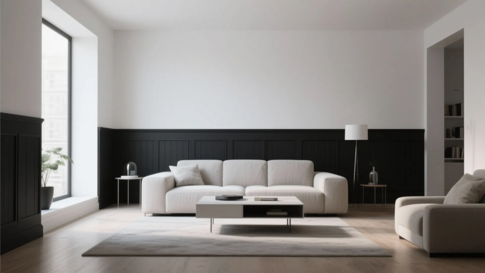 9. Two-Tone Black and White Walls