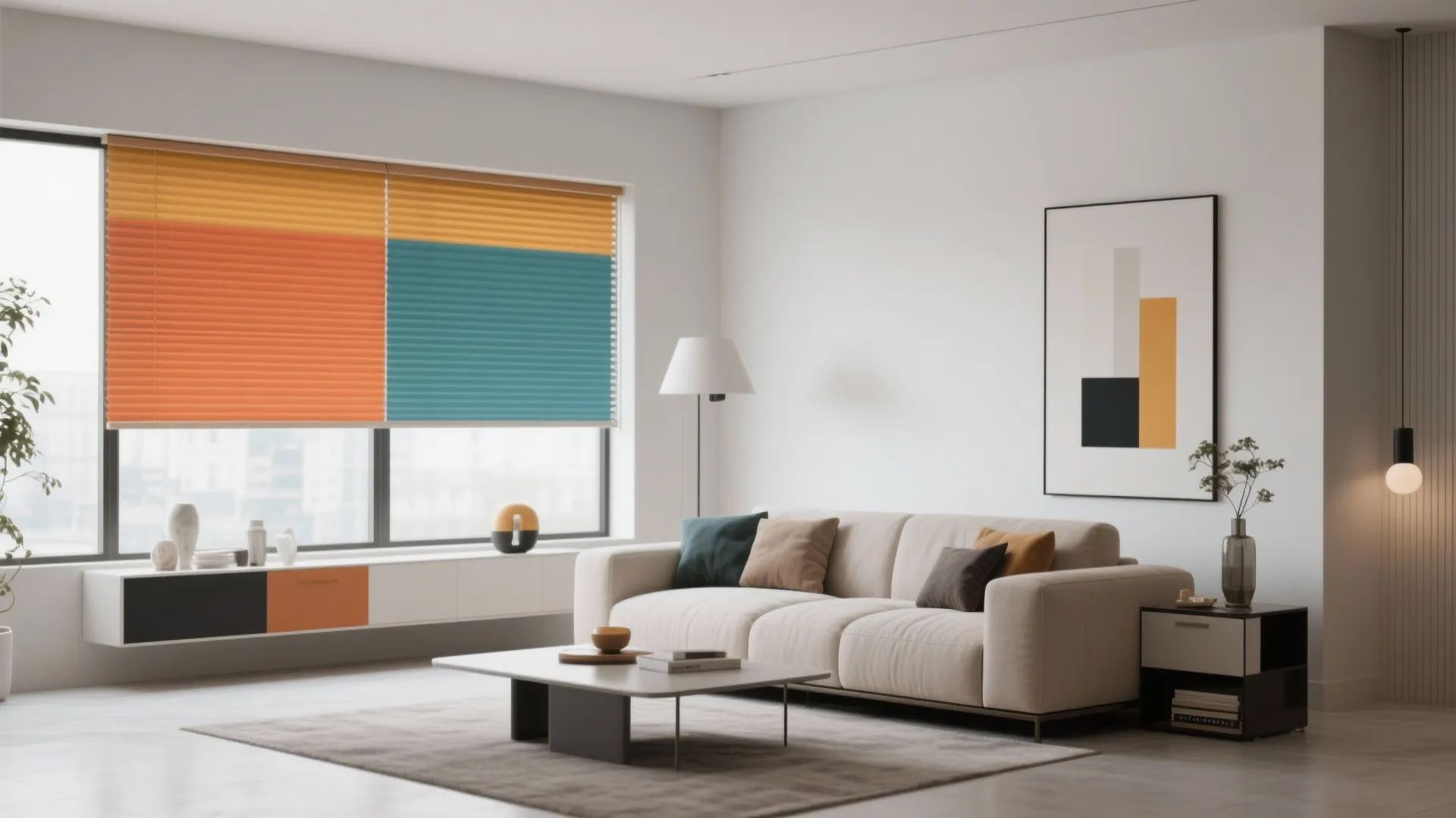 Two-Tone Color Block Blinds
