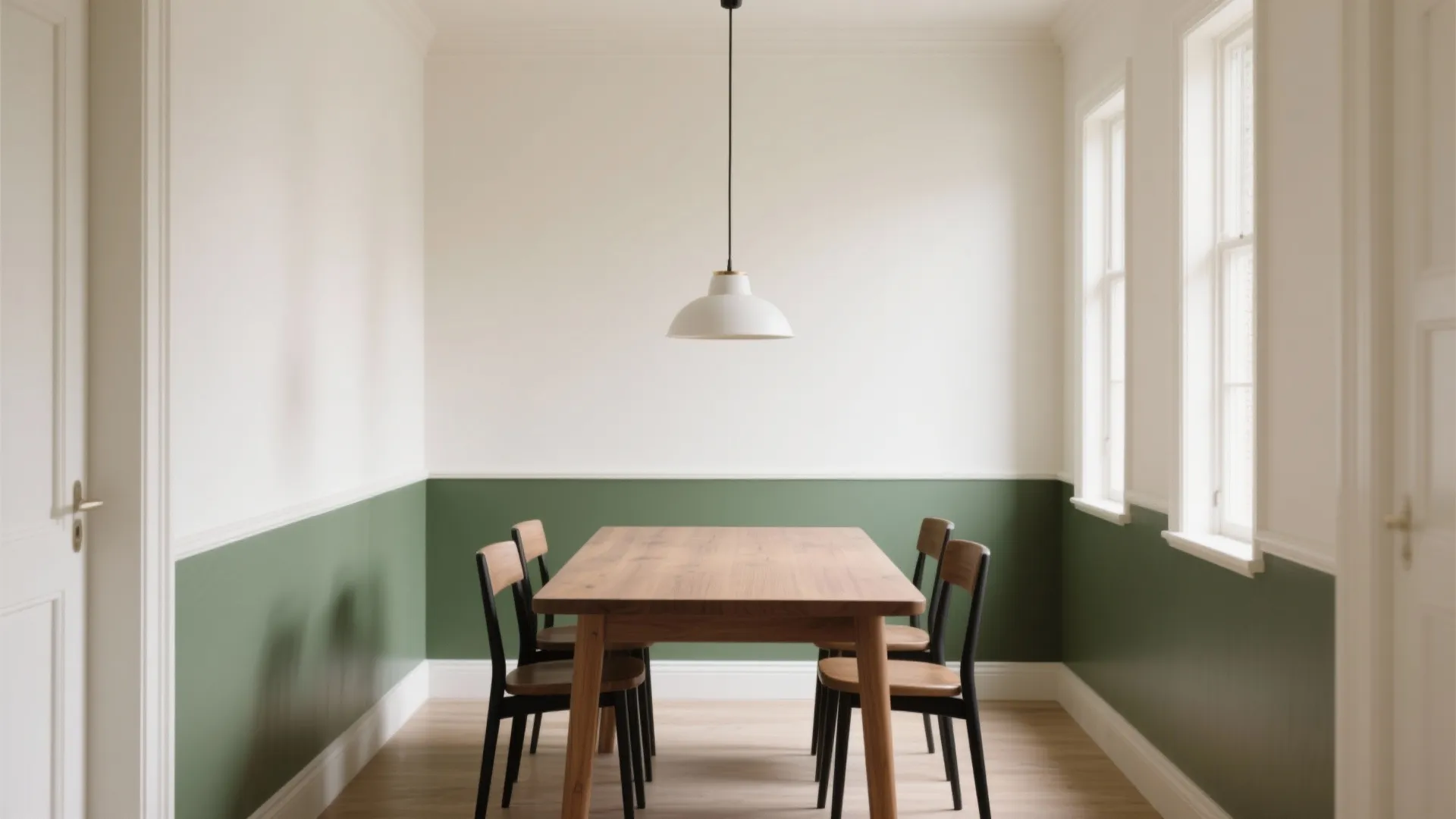 Two-Tone Color Blocking (With Chair Rail or Clean Tape Lines)