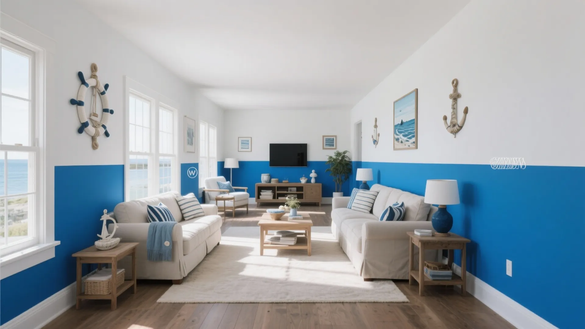 5. Two-Tone Blue and White