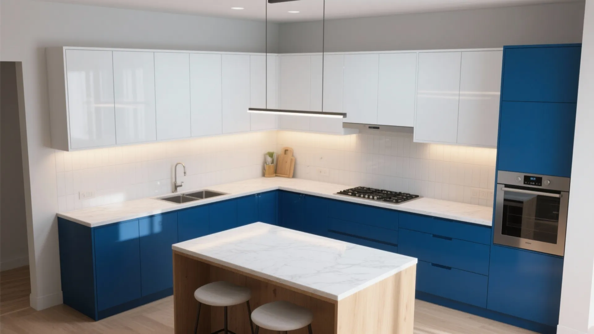 3. Two-Tone: Blue Base and White Uppers