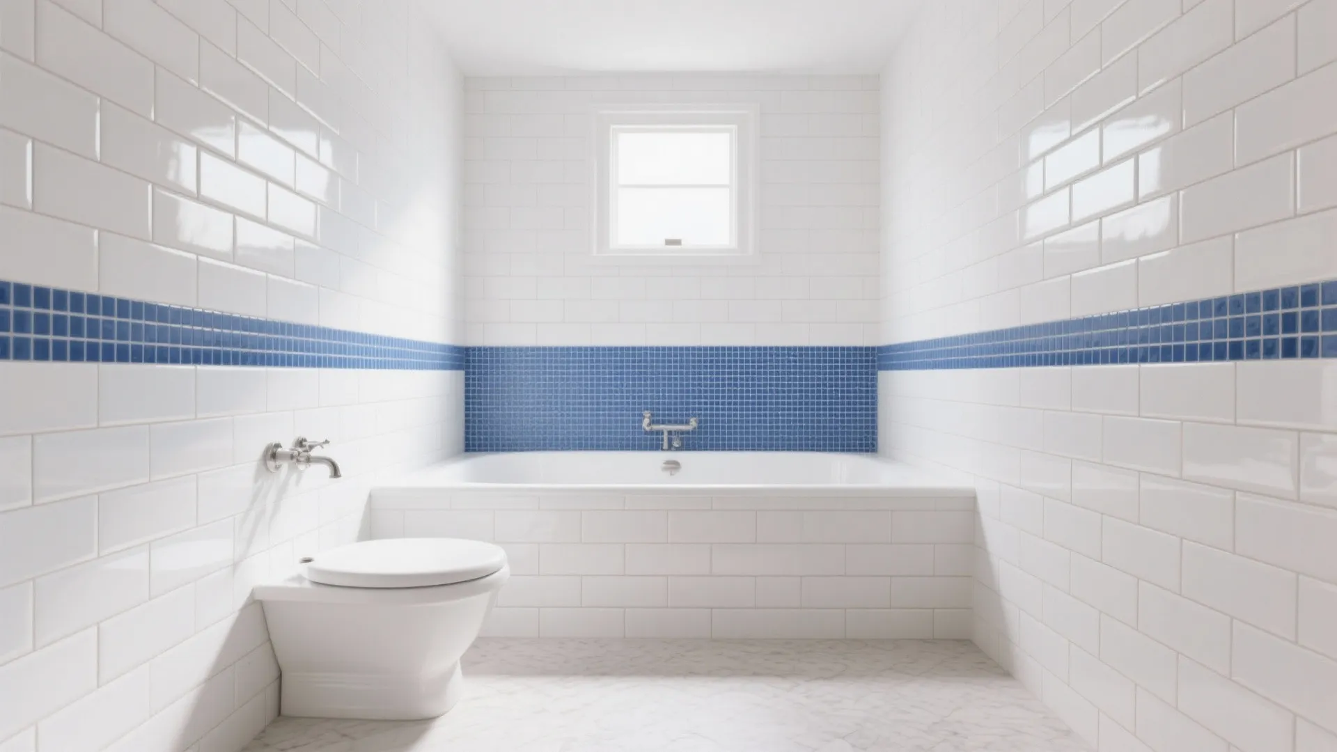Two-Tone Tile: Blue Meets White