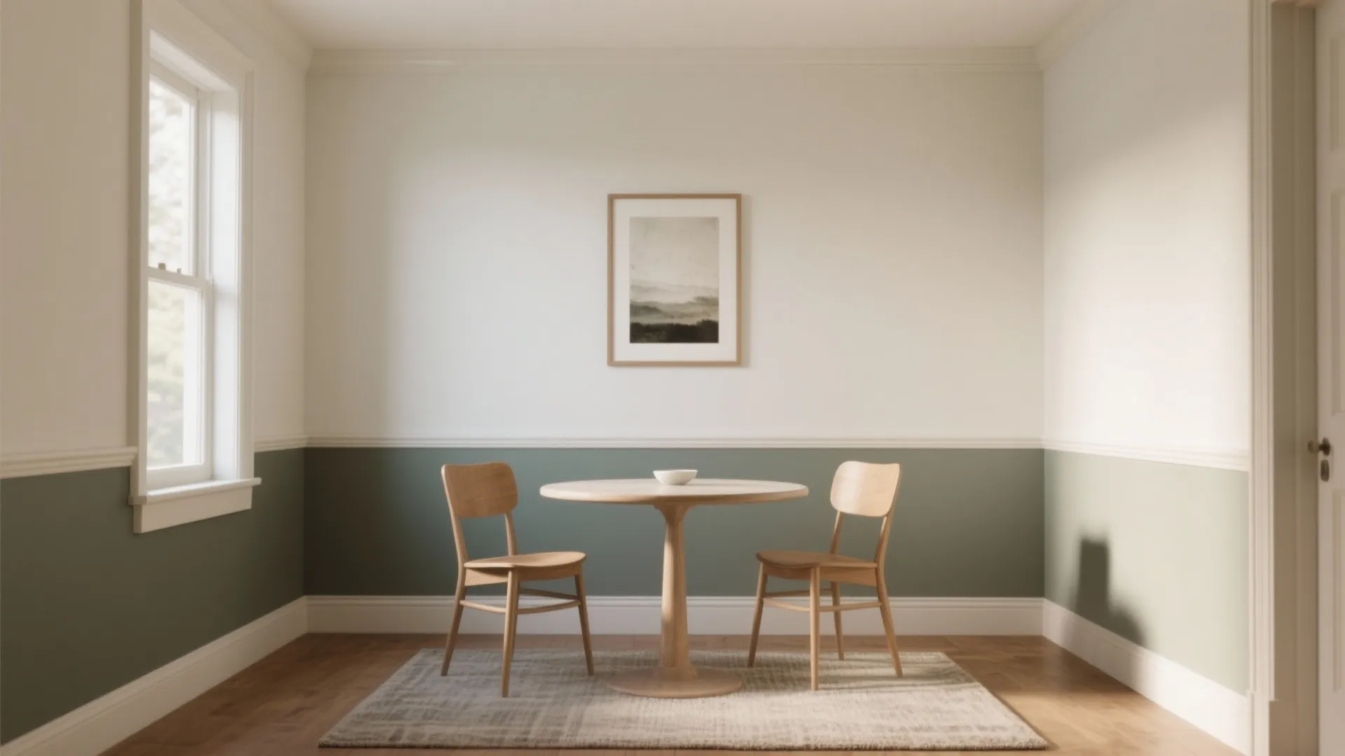 Two-Tone Paint Border at Chair-Rail Height