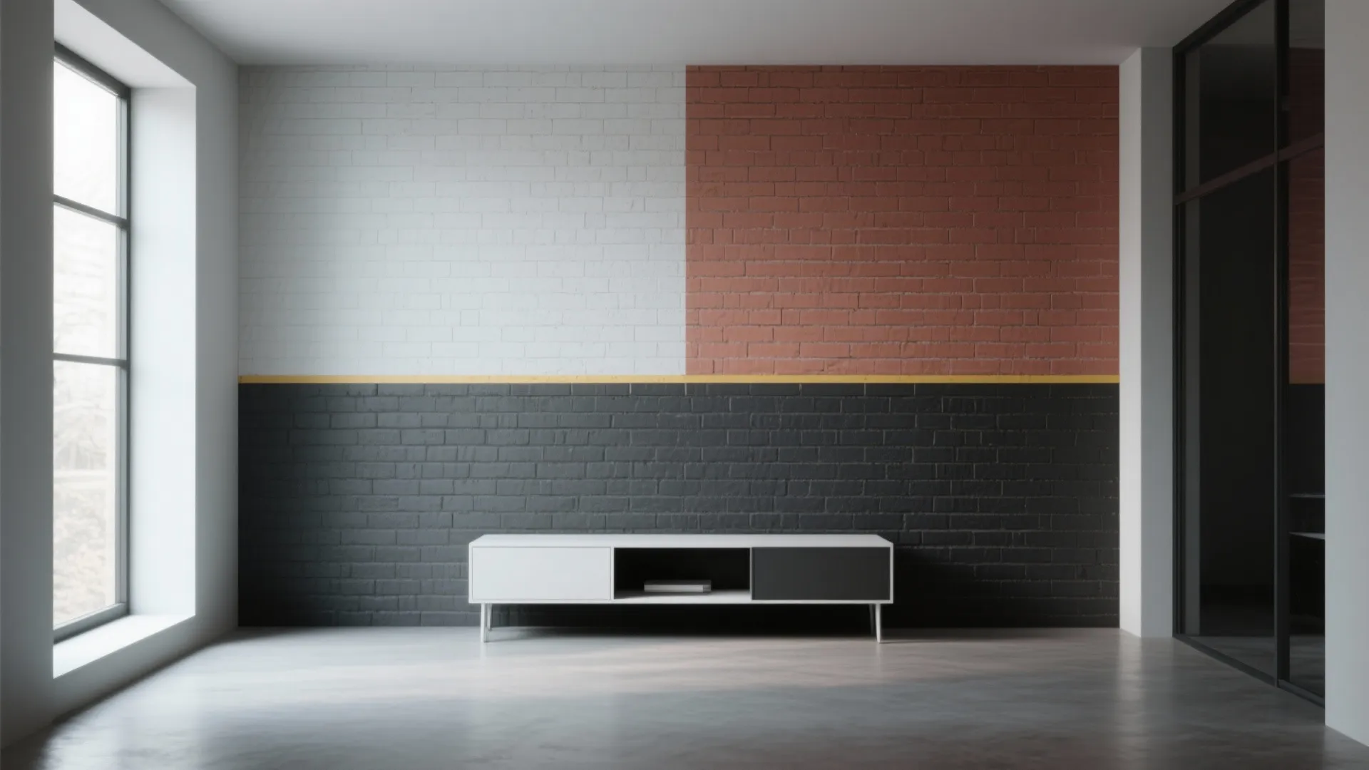 3. Two-tone or color-blocked brick