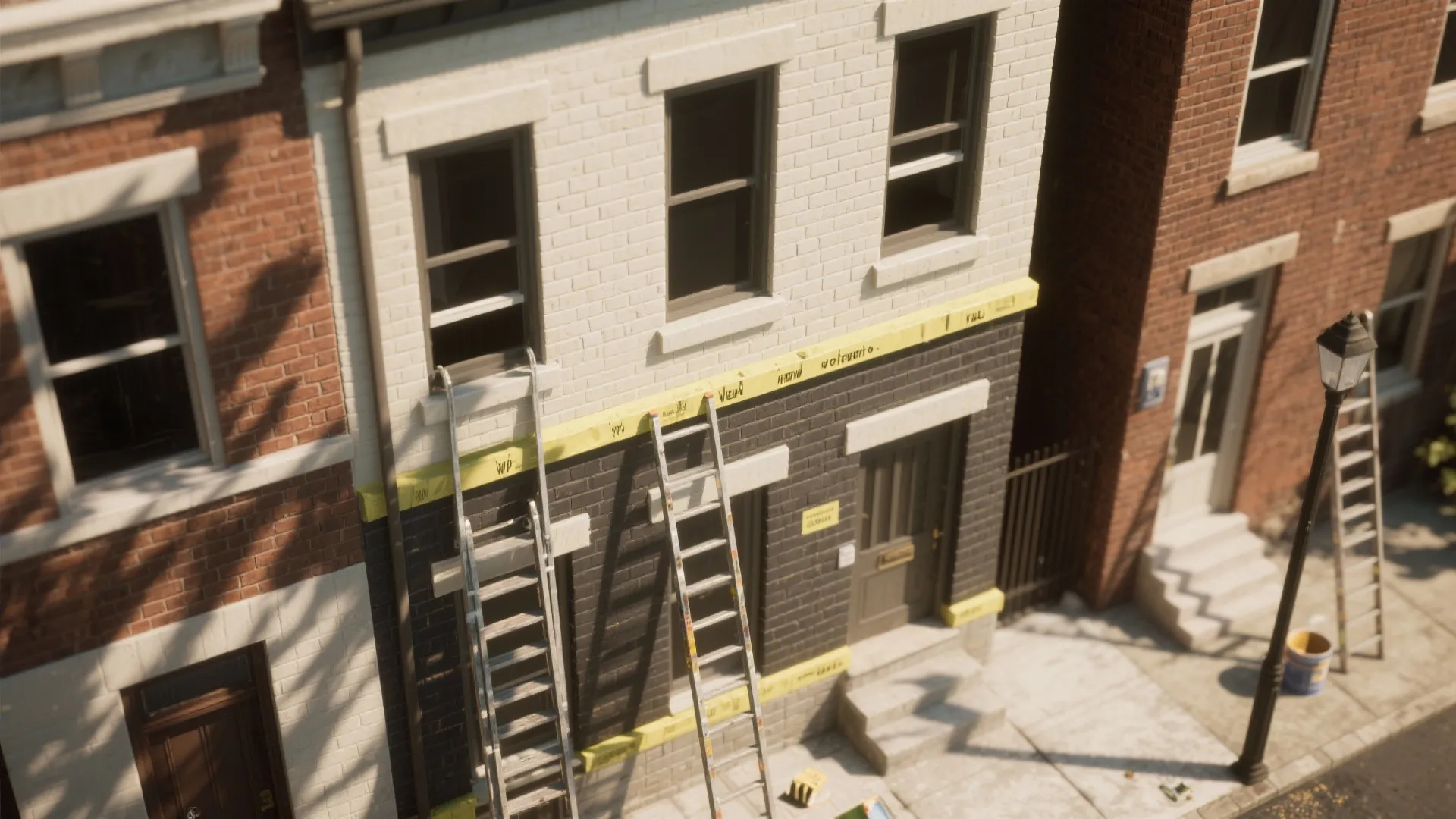 3. Two-Tone Painted Brick for Architectural Depth