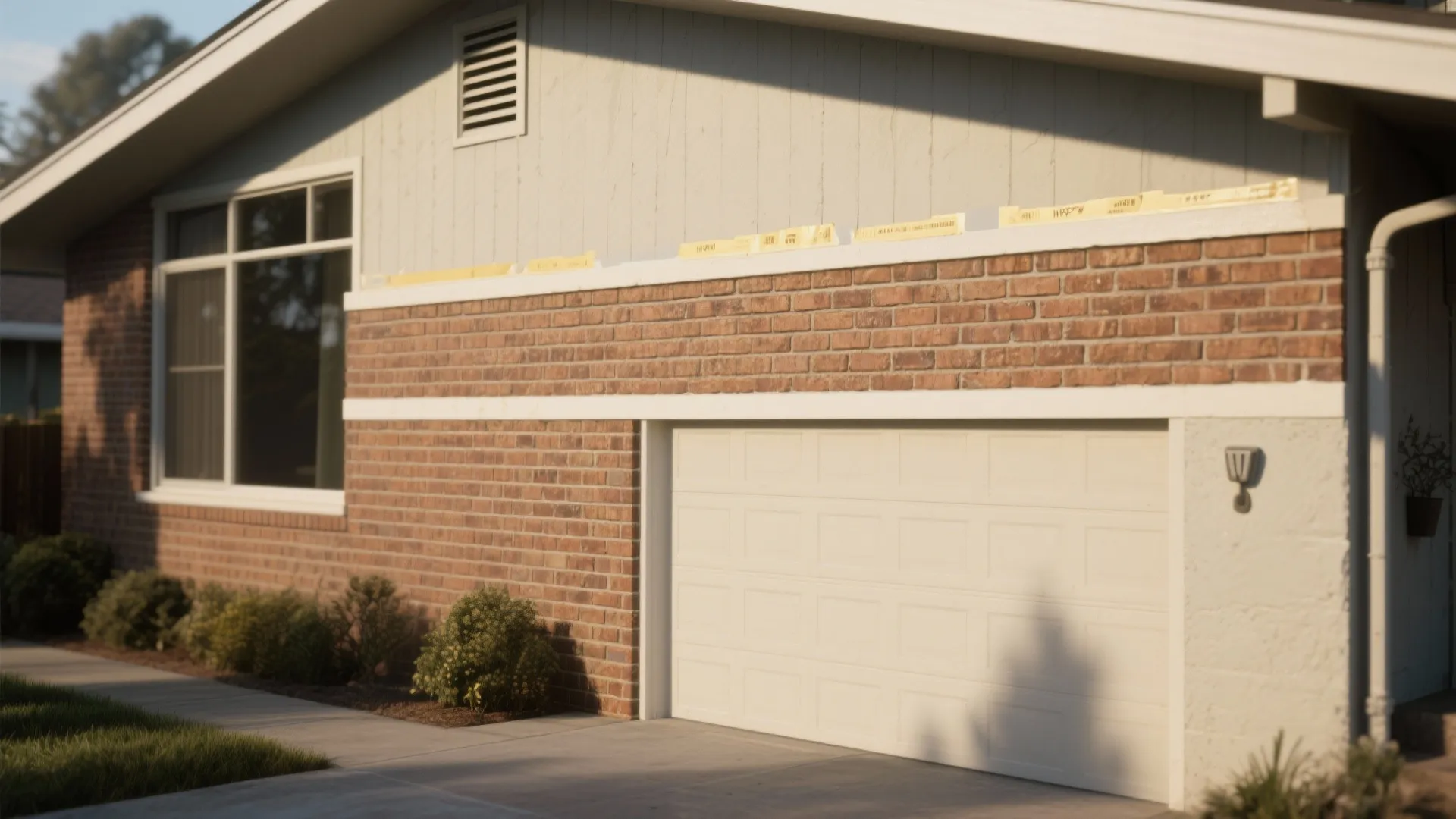 3. Two-Tone with Natural Brick Accent