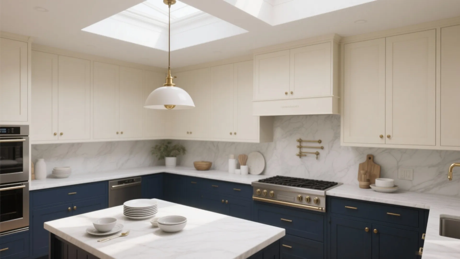 3. Two-Tone Cabinetry to Visually Expand