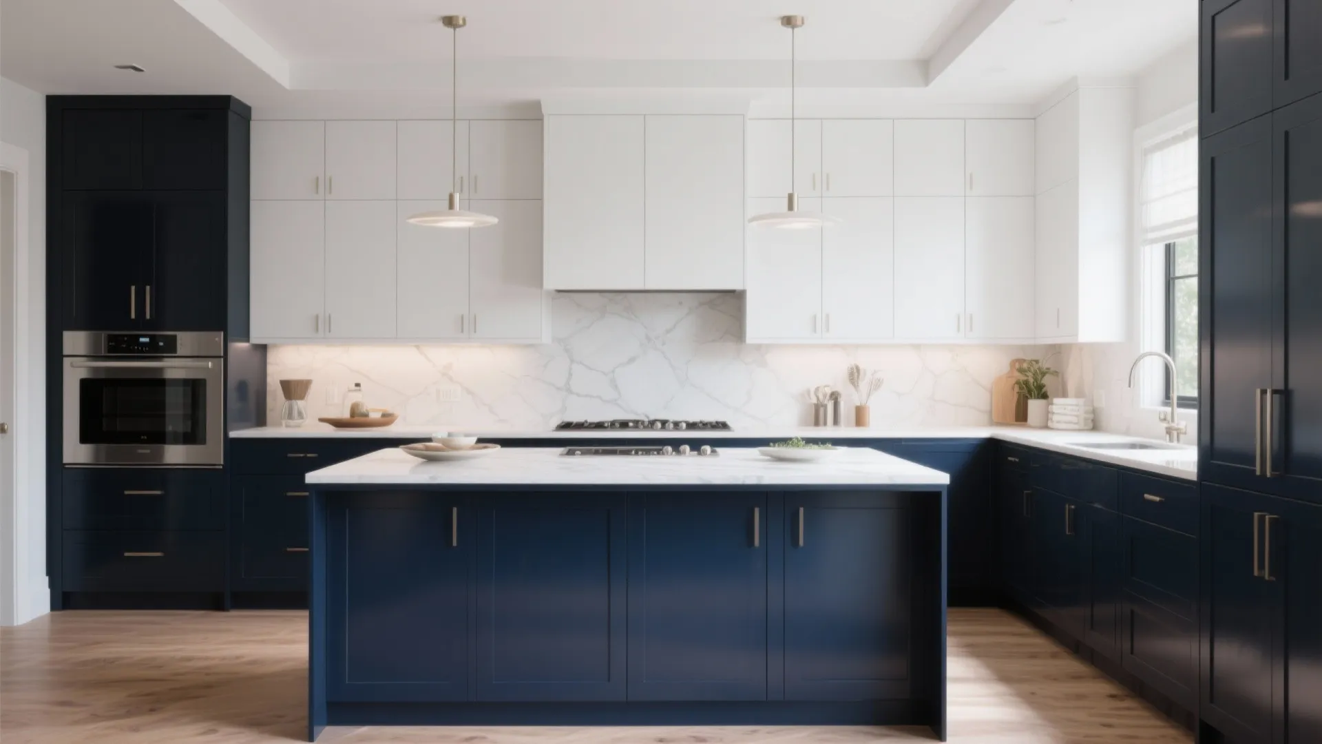 1. Two-Tone Cabinet Colors