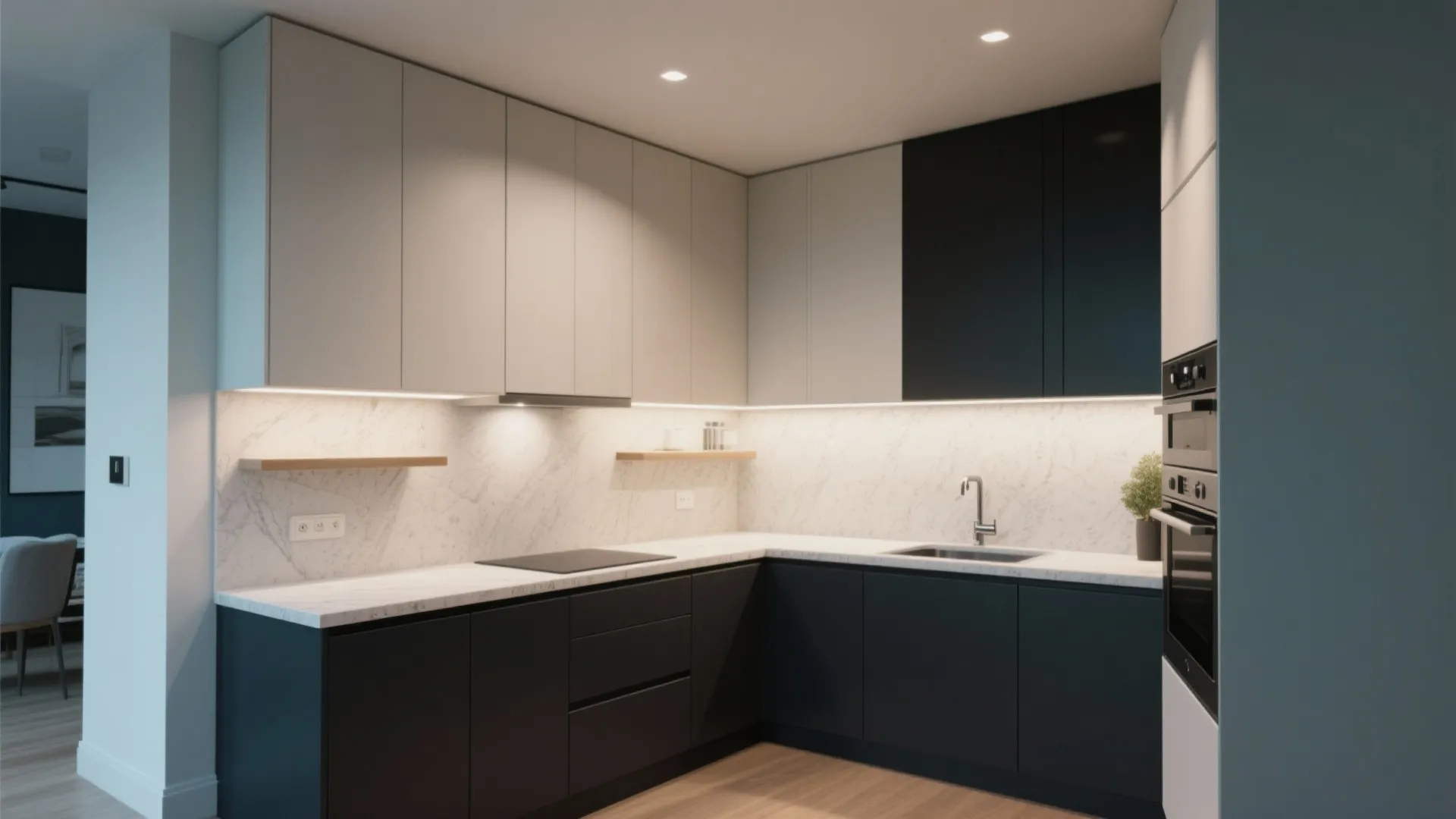 4. High-Contrast Two-Tone Cabinets