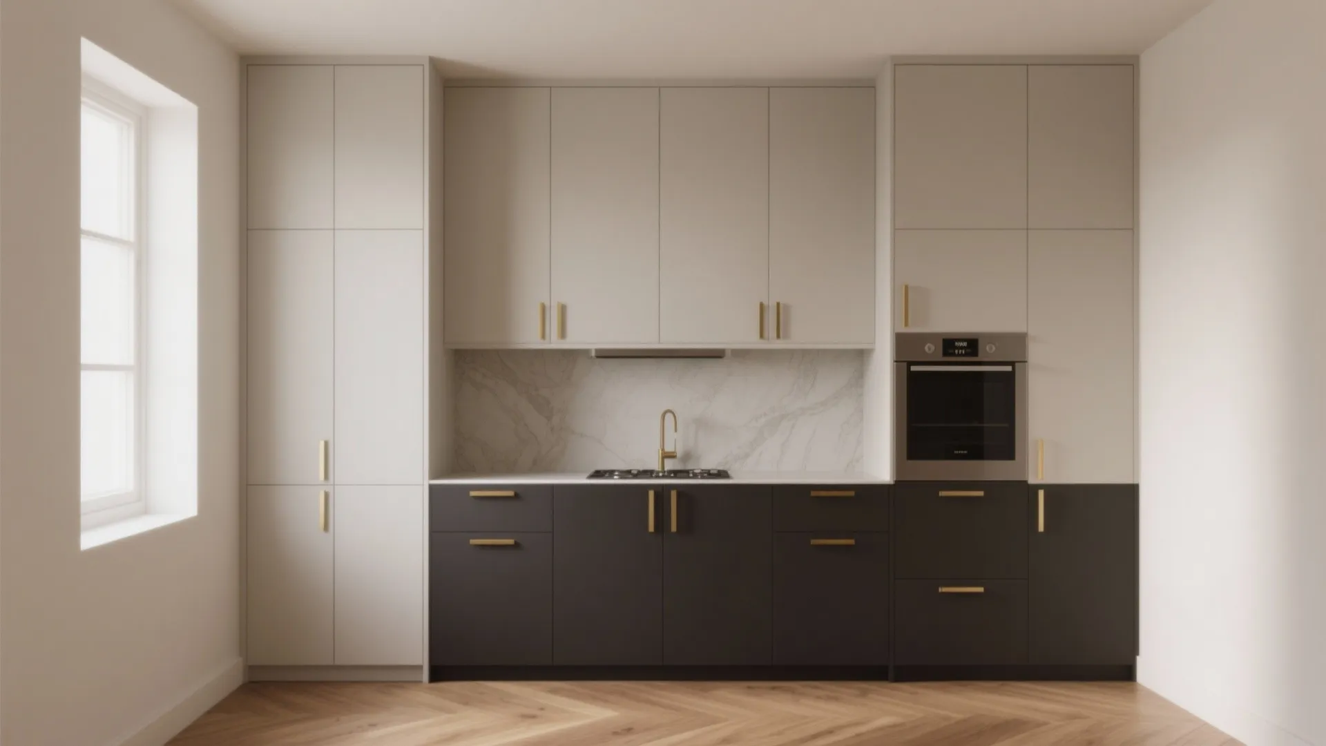 2. Two-Tone Cabinets to Add Depth