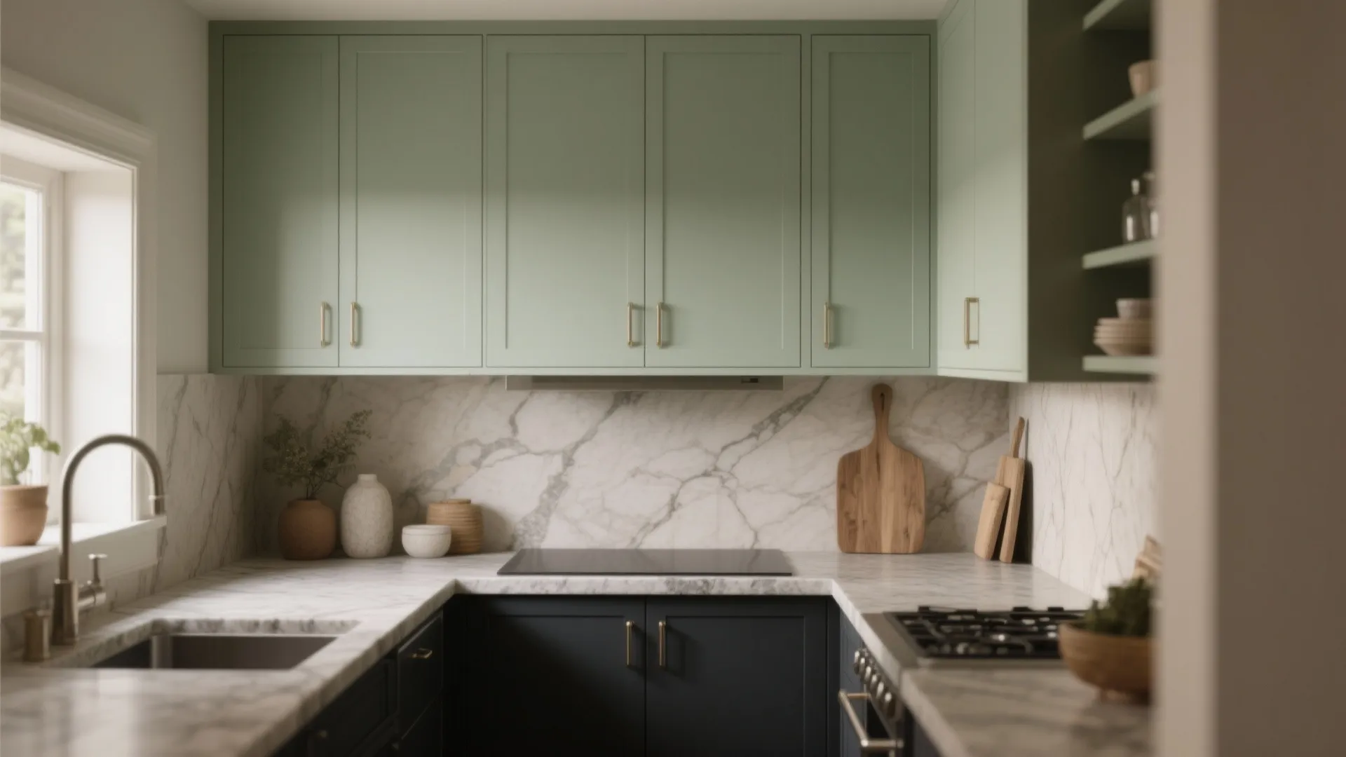 1. Two-Tone Cabinets to Add Depth