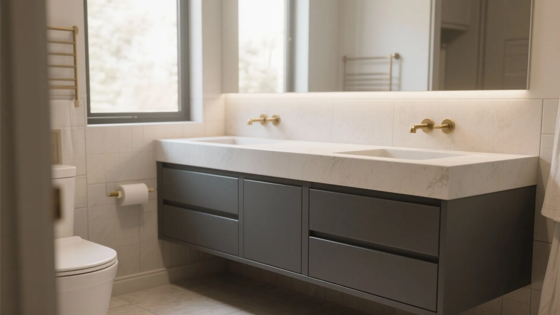 3. Two-Tone Cabinets to Break Up Visual Mass