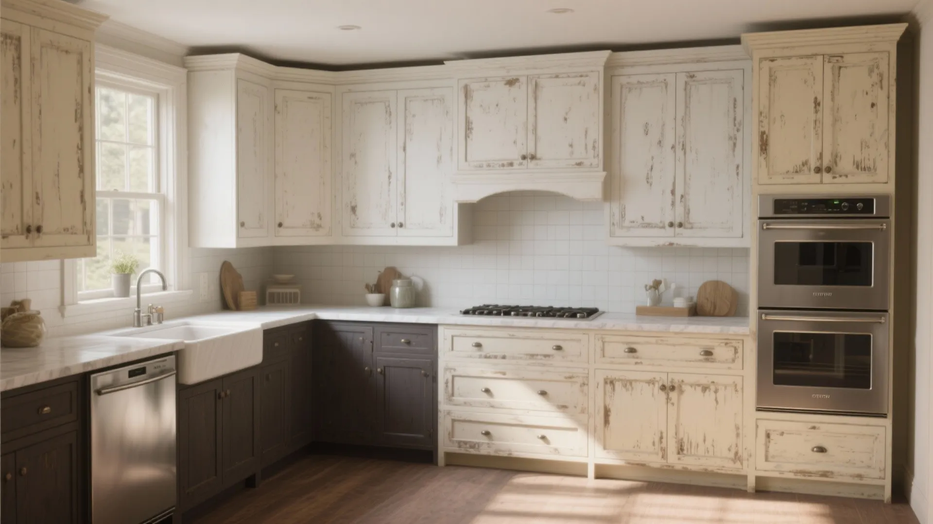 5. Two-tone base and wall cabinets