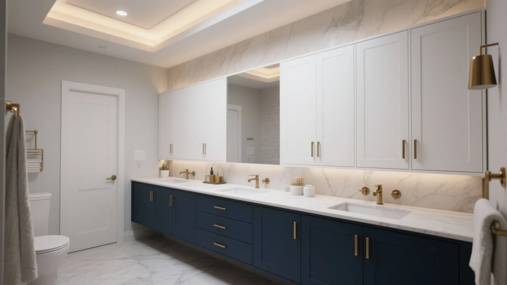 5. Two-Tone Cabinets with White Upper Units
