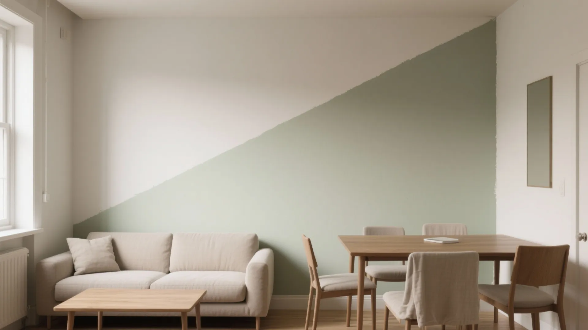 Minimal geometric lines with two-tone paint