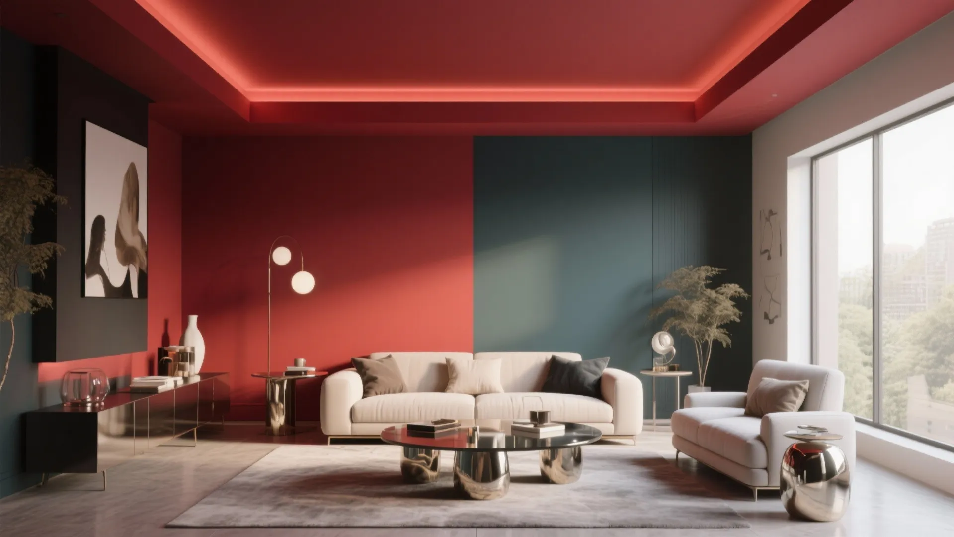 4. Bold Two-Tone Paint or a Ceiling Continuation