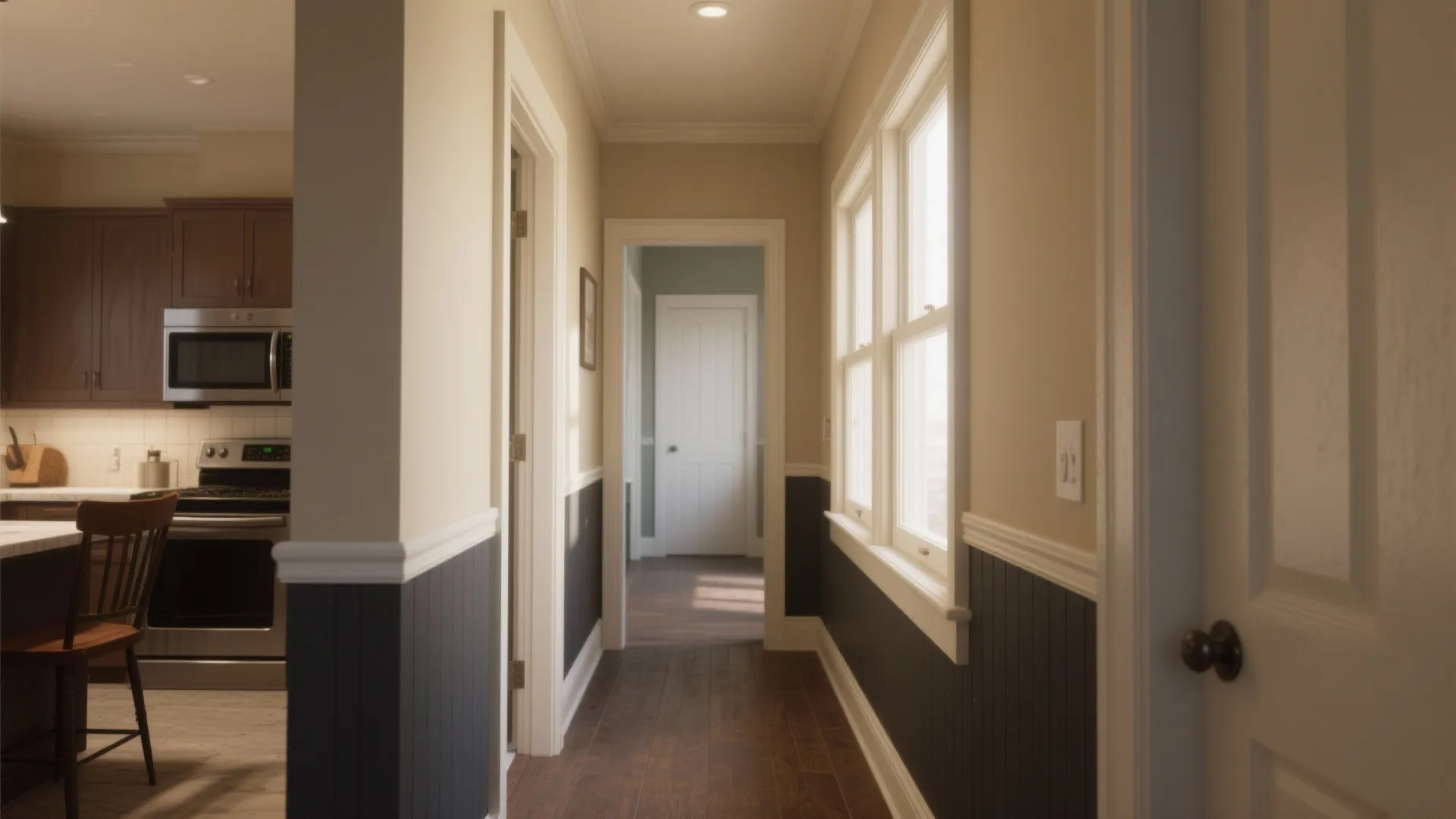 3. Two-tone walls or chair rails for visual interest