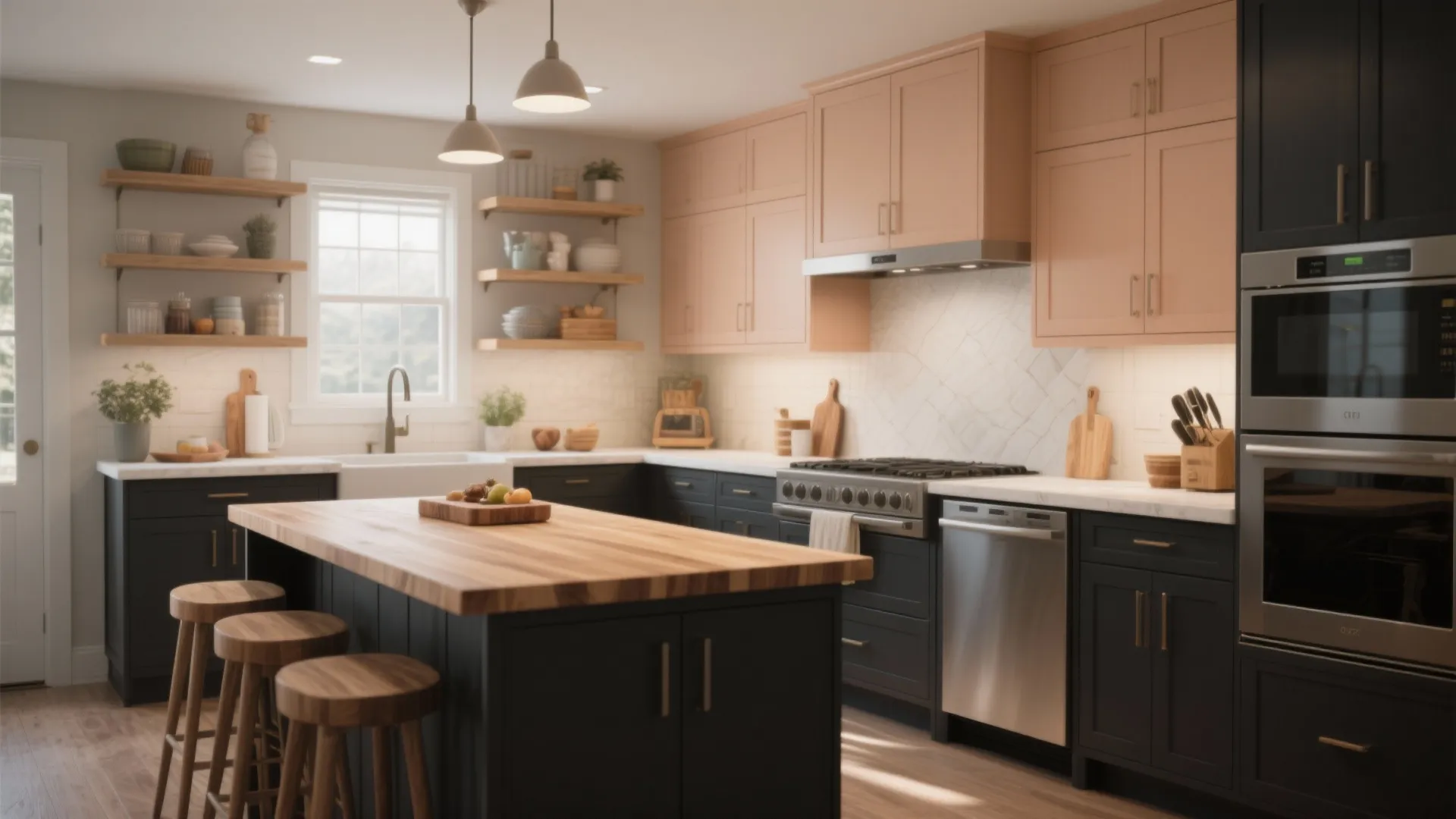 3. Two-tone schemes: charcoal base, lighter uppers