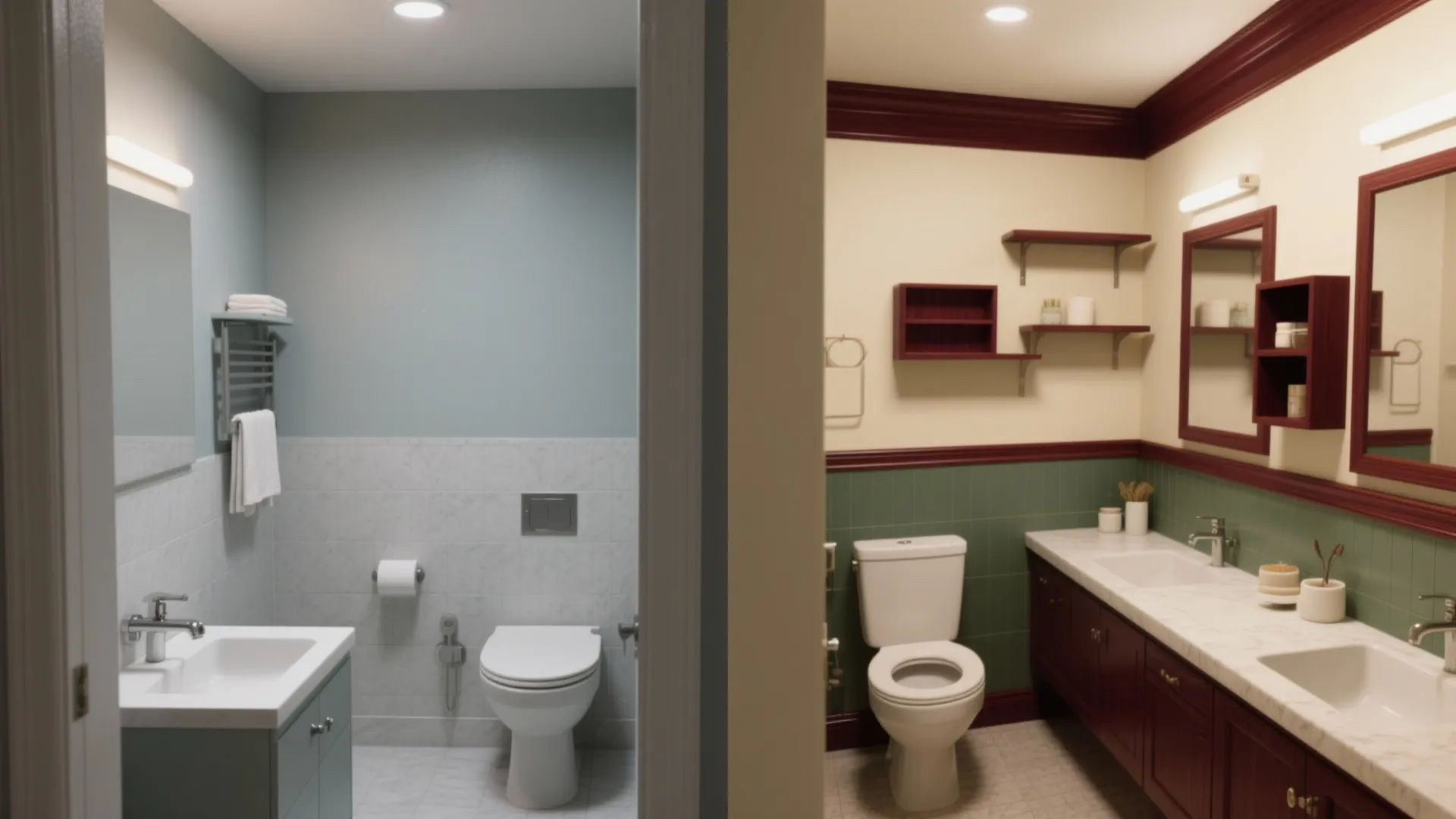 5. Two-Tone Cherry + Soft Neutrals