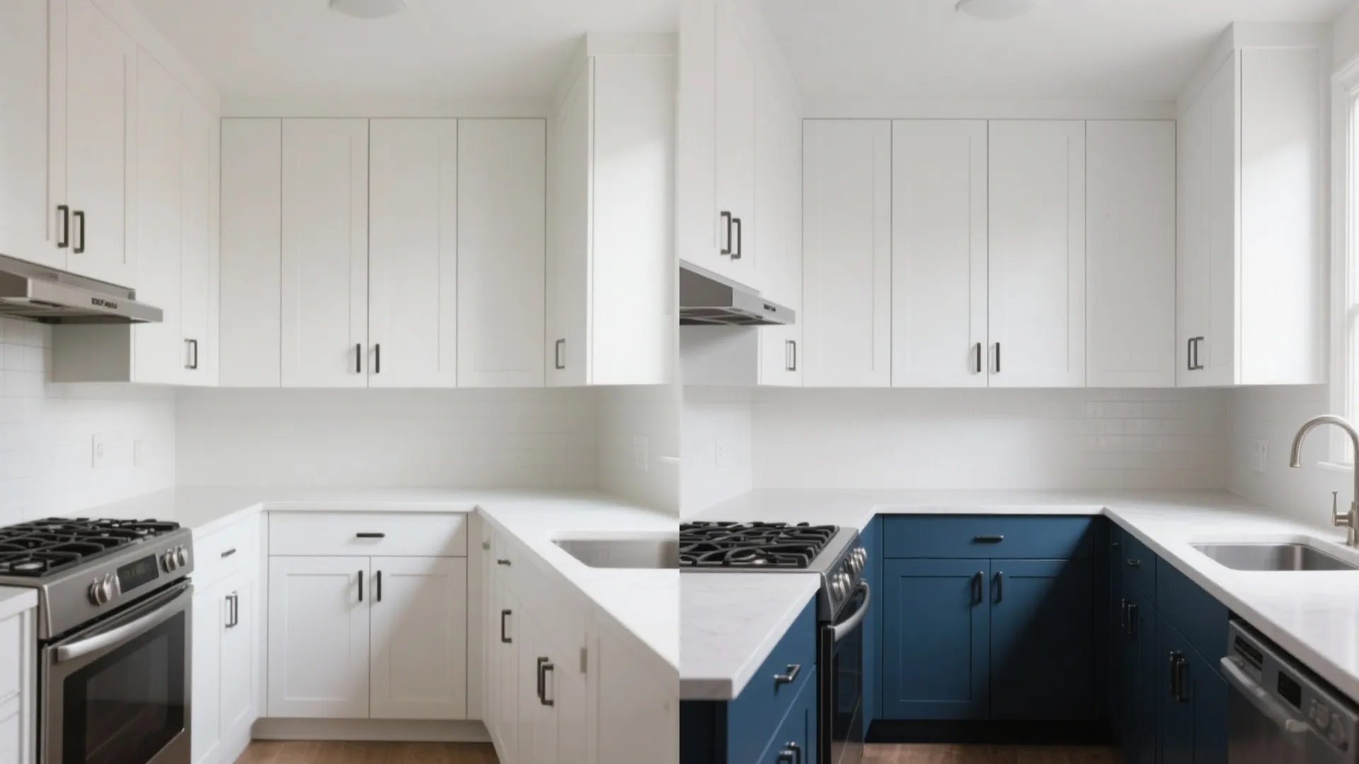 Two-Tone Cabinets: Light Uppers, Deeper Lowers