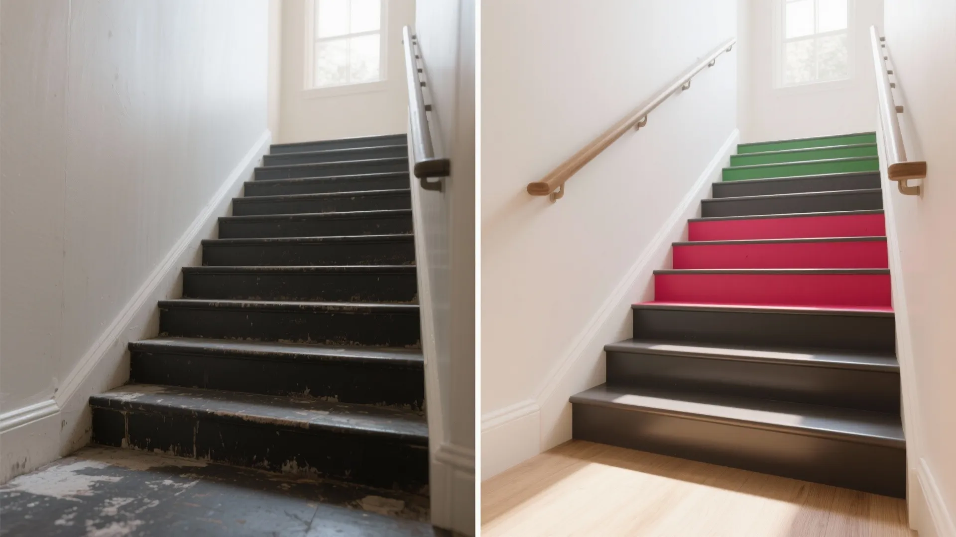 4. Two-tone strategy: tough tread, decorative riser