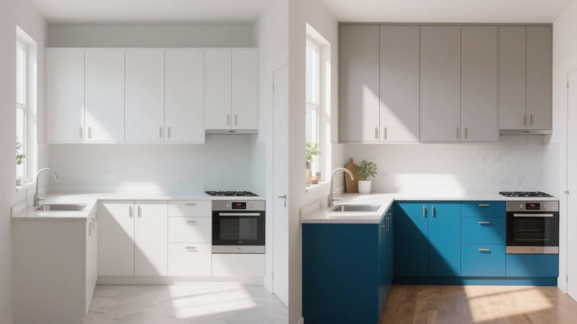 1. Two-Tone Cabinets to Add Depth