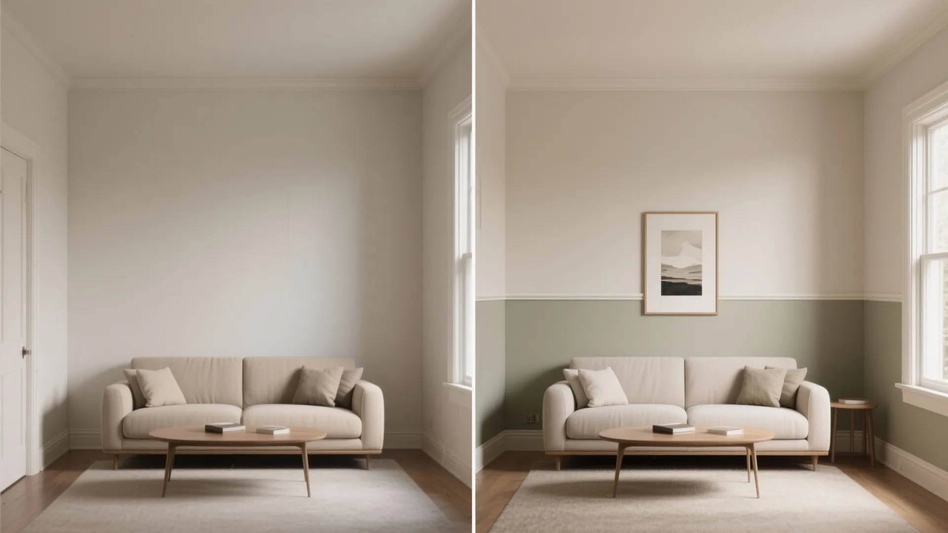 Two-Tone Walls to Stretch the Space