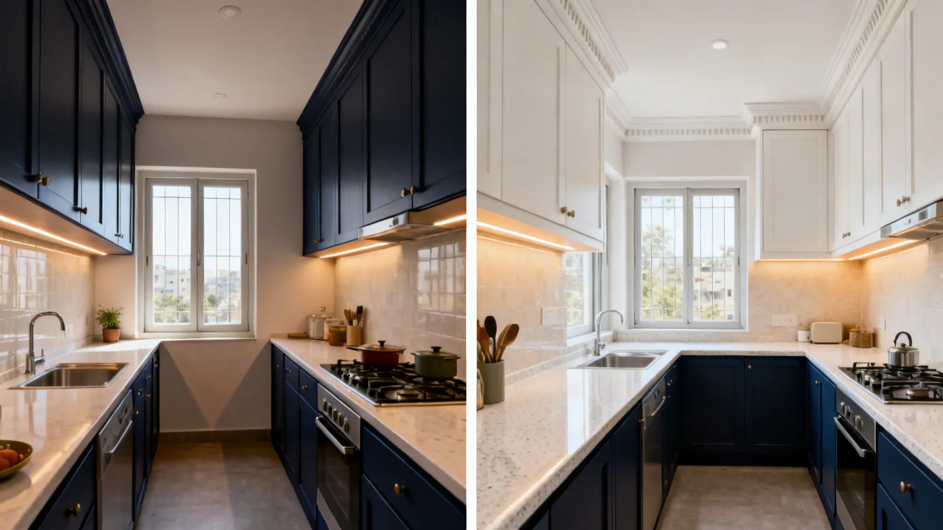 Two-Tone: Dark Blue Lowers, White Uppers