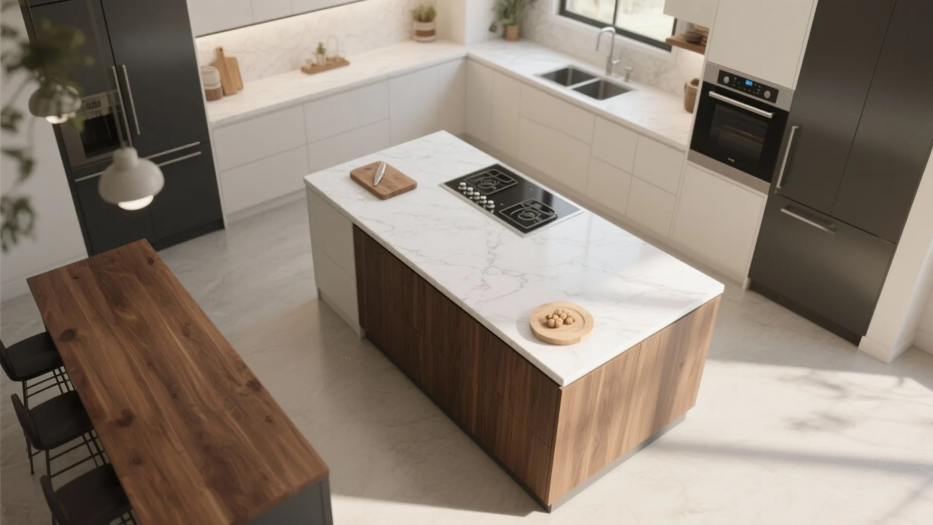 Tip 3: Two-Tone Countertops
