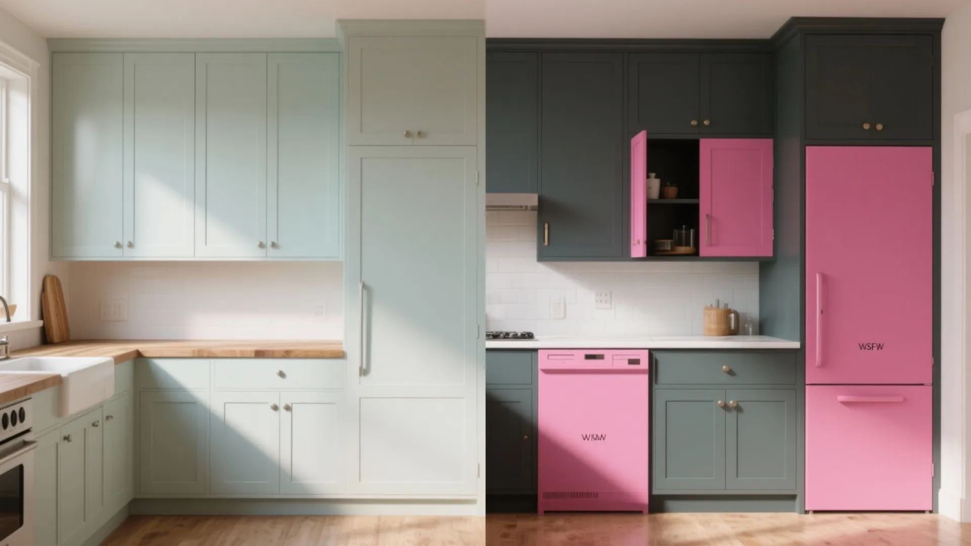 4. Two-tone paint and contrast interiors