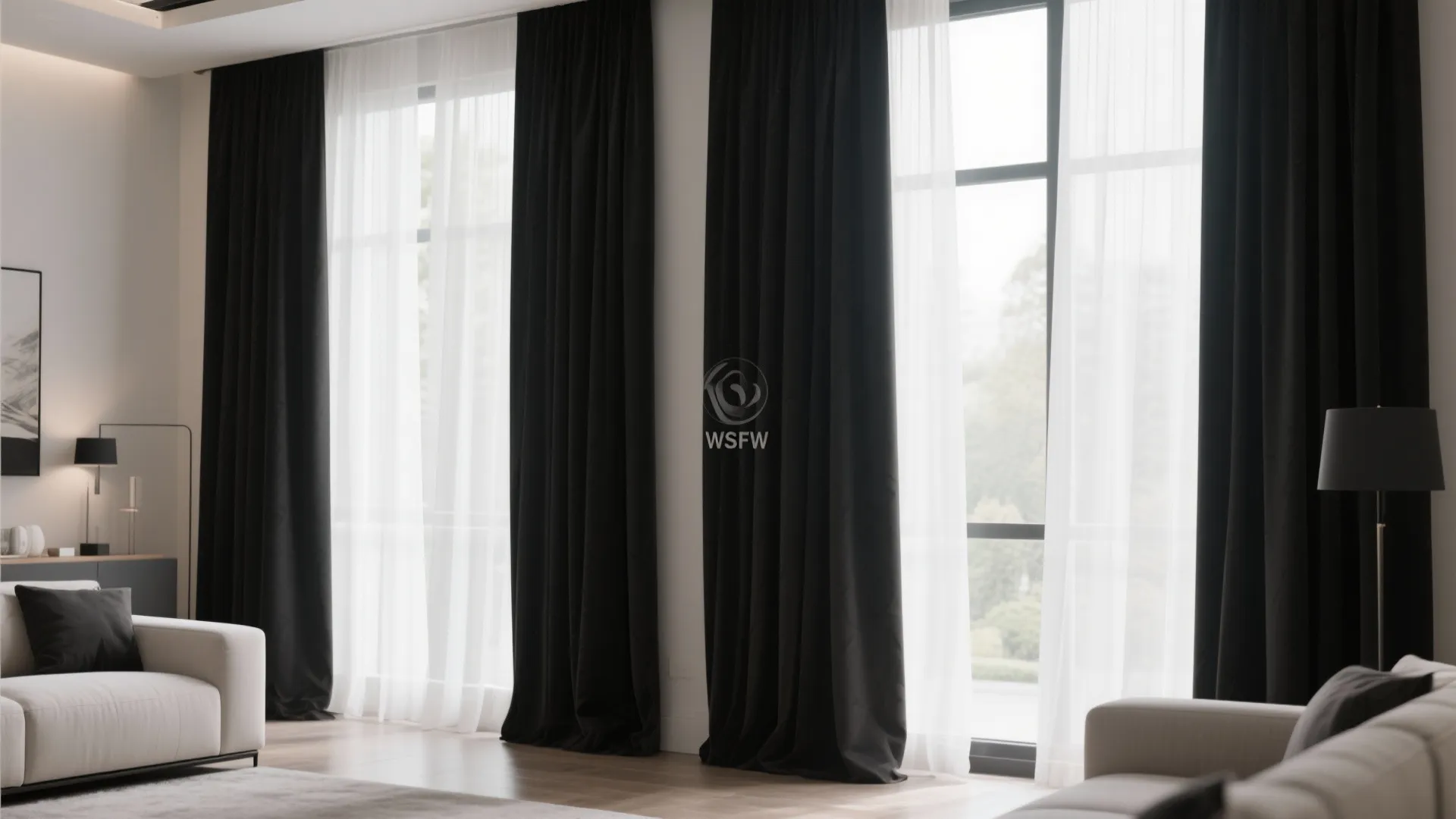 7. Two-Tone Curtains