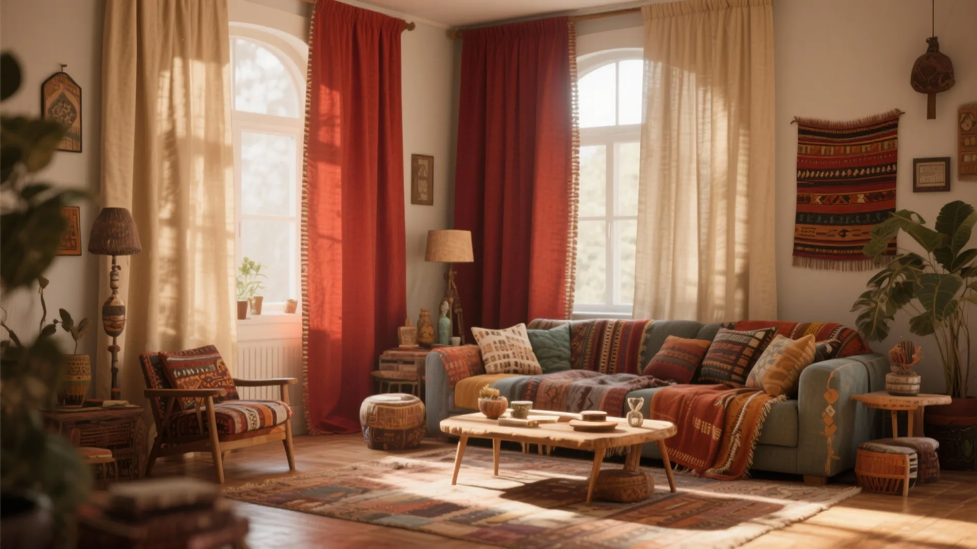 8. Two-Tone Color Block Curtains