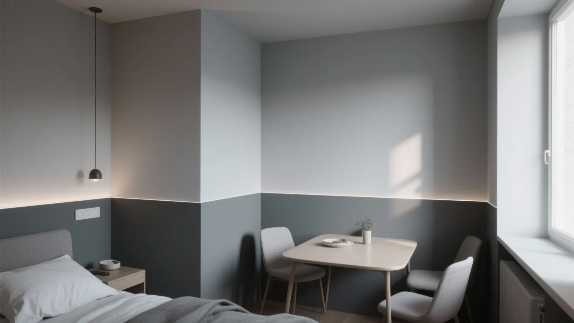 4. Two-tone grey for instant depth