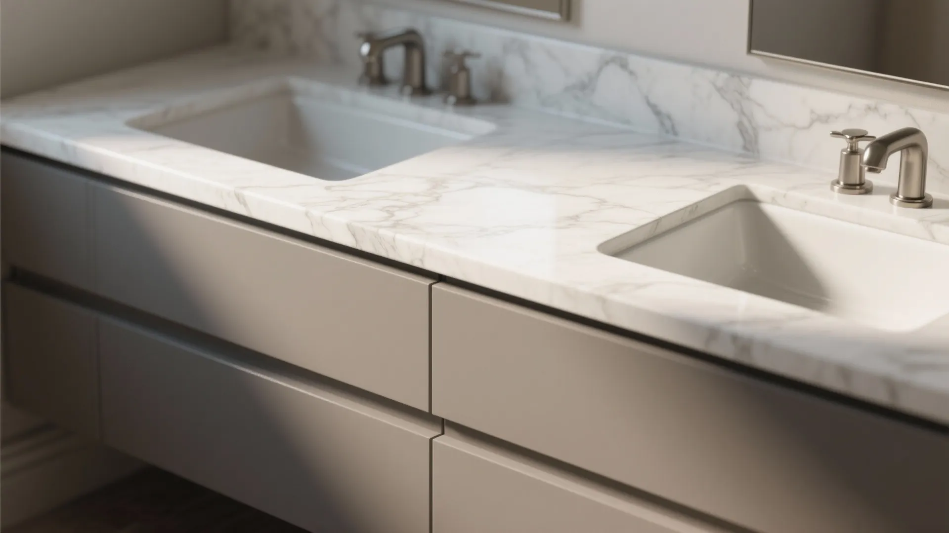 4. Two-tone vanity for depth