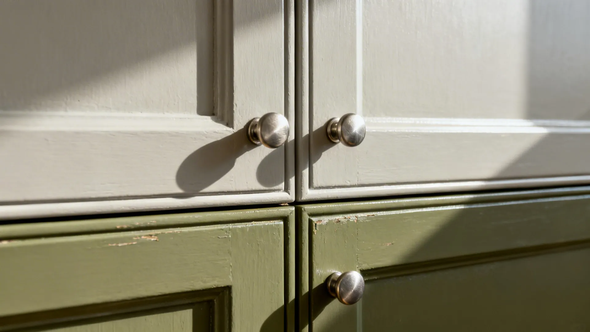 2) Two-Tone Cabinets to Balance Height and Width