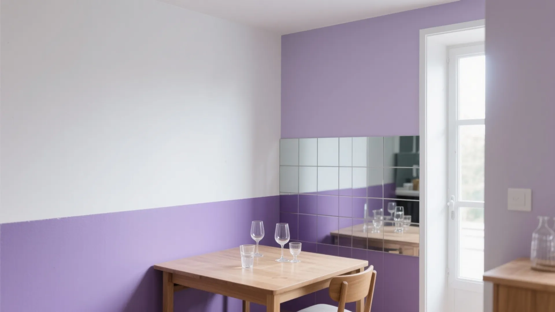 Two-Tone Purple Dining Area