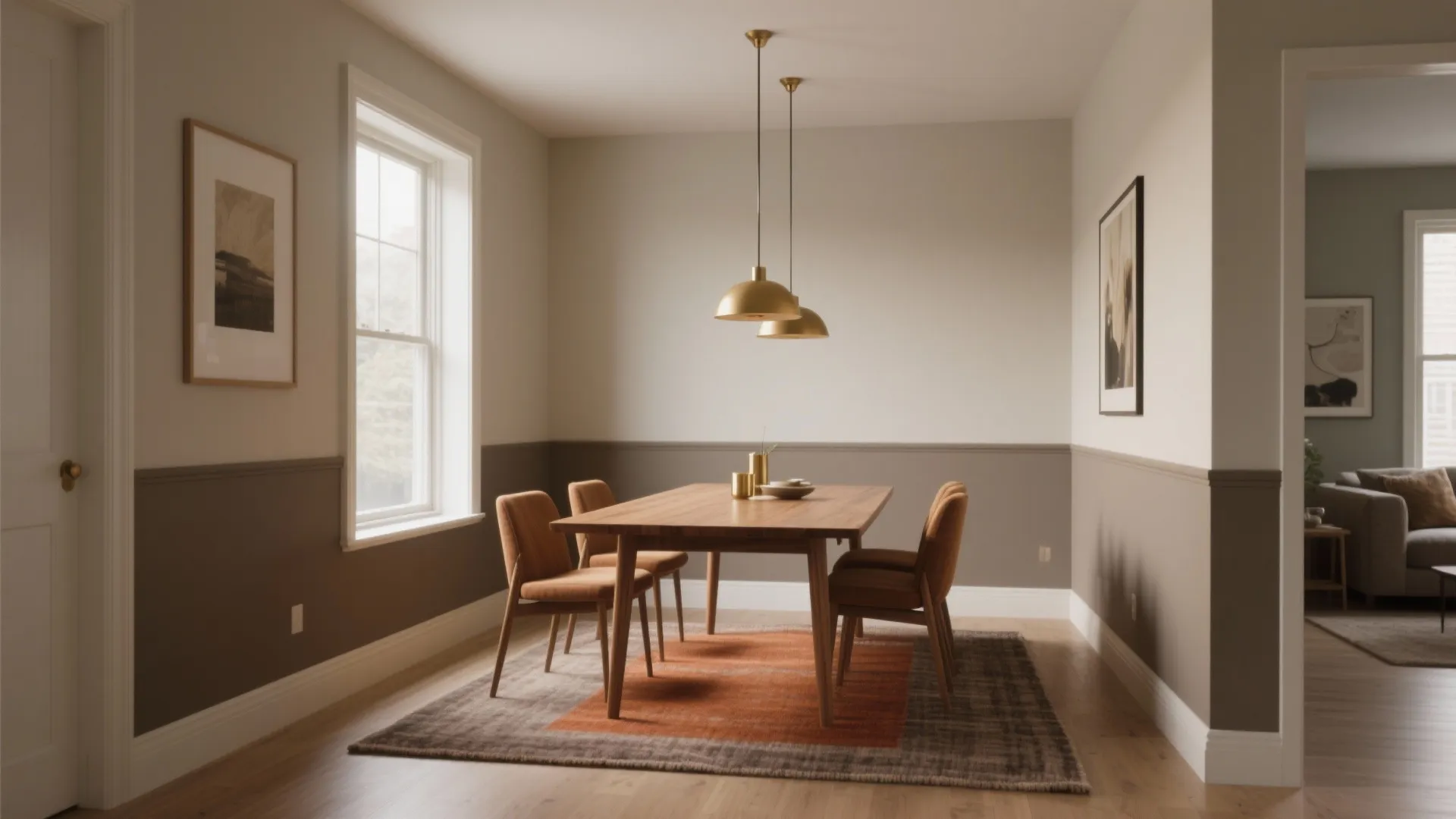 Two-Tone Walls to Define the Dining Zone