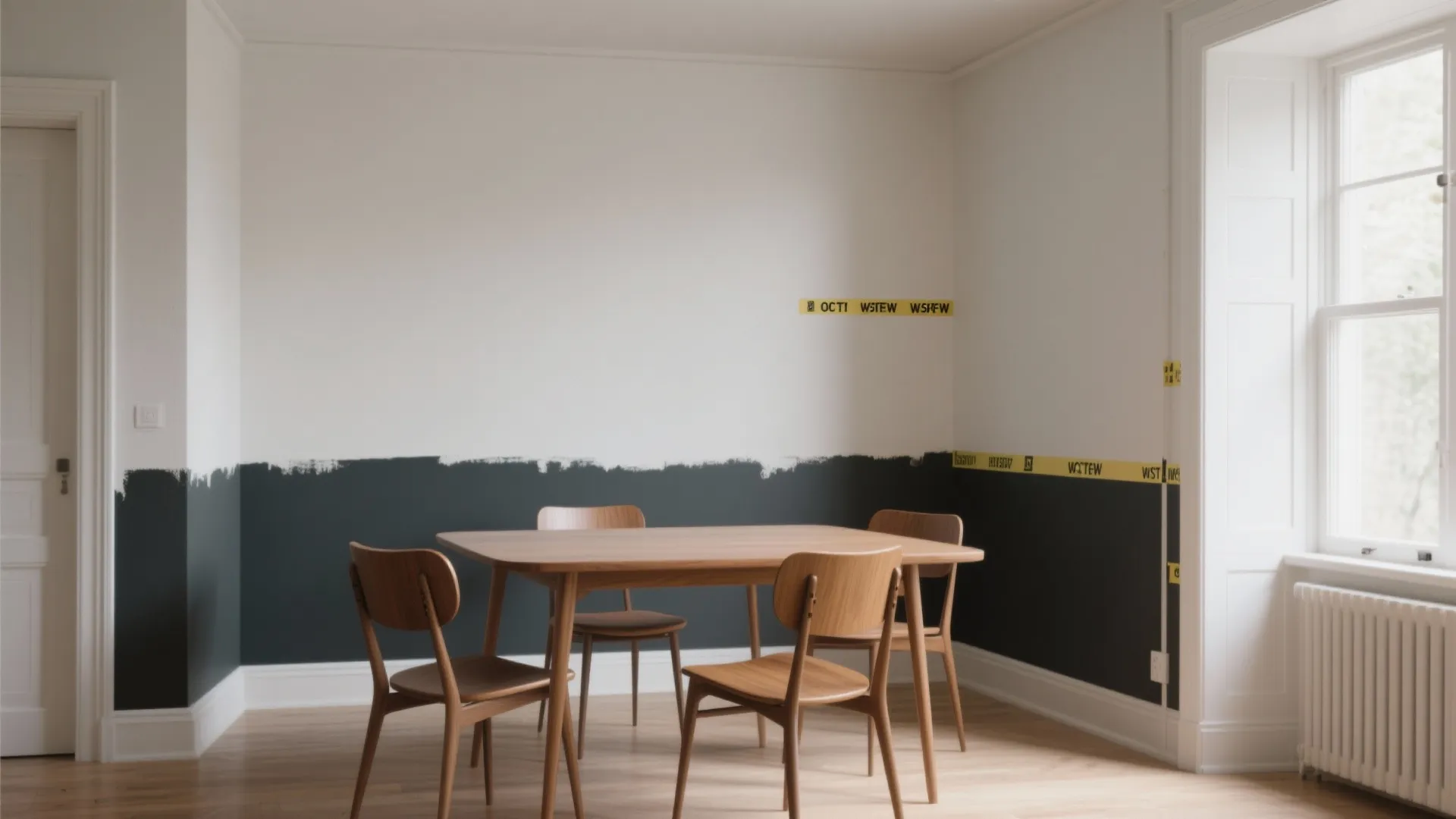 3. Bold two-tone walls for visual interest