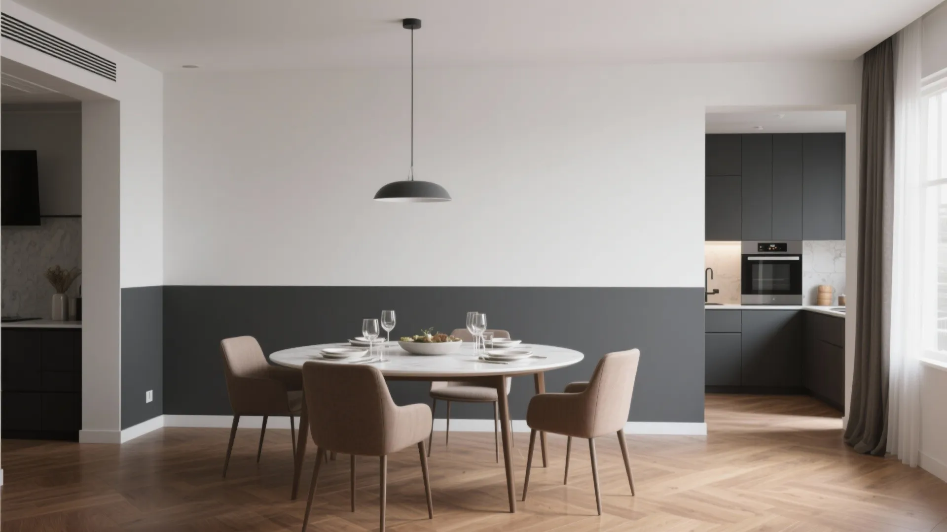 Half-Wall Two-Tone Finish