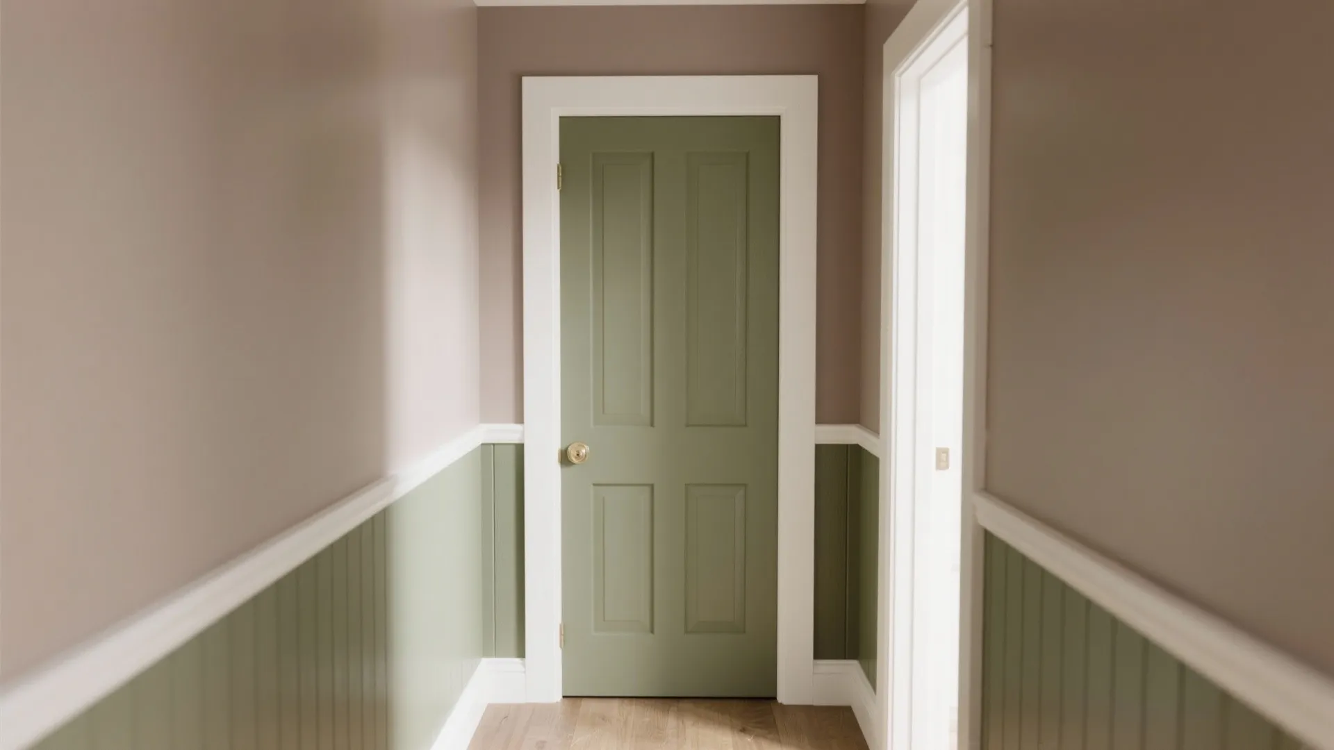 Idea 2: Two-tone walls that continue onto the door