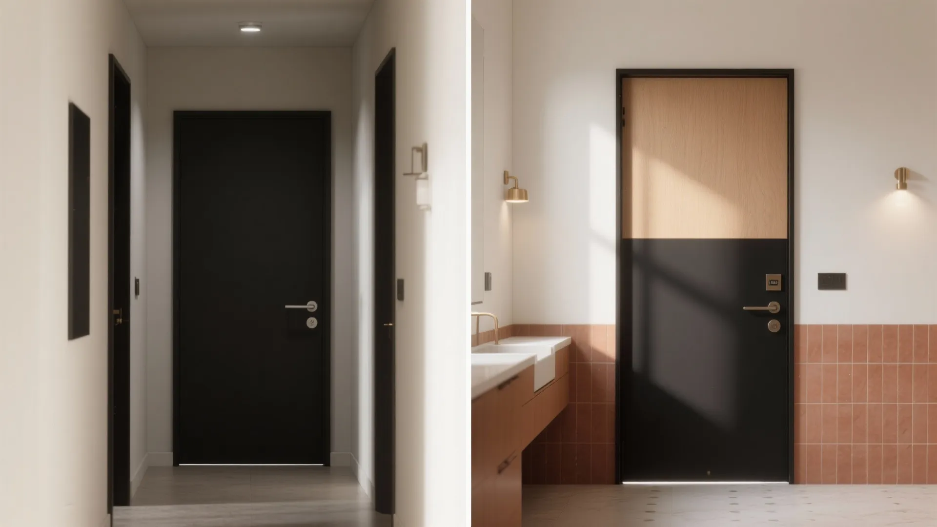 5. Two-Tone Doors for Small Spaces