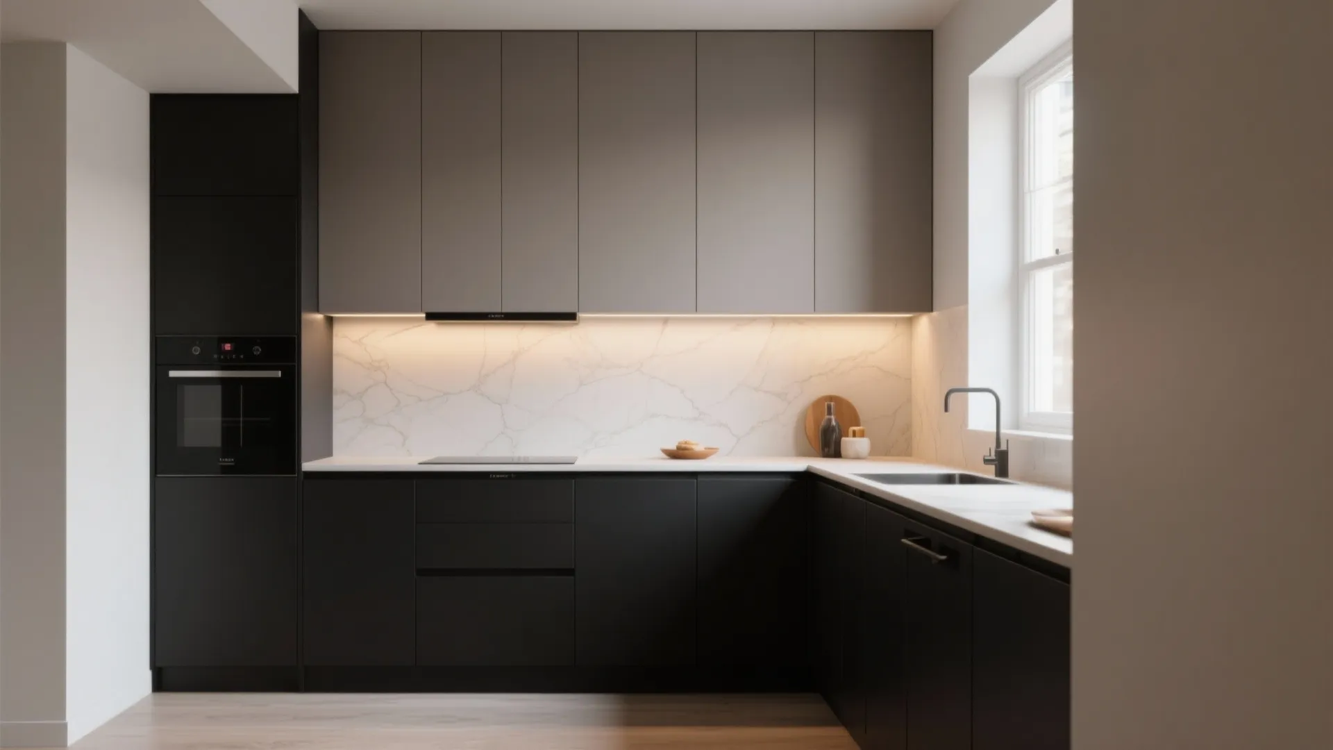 1. Two-Tone Drama: Black Lower, Gray Upper