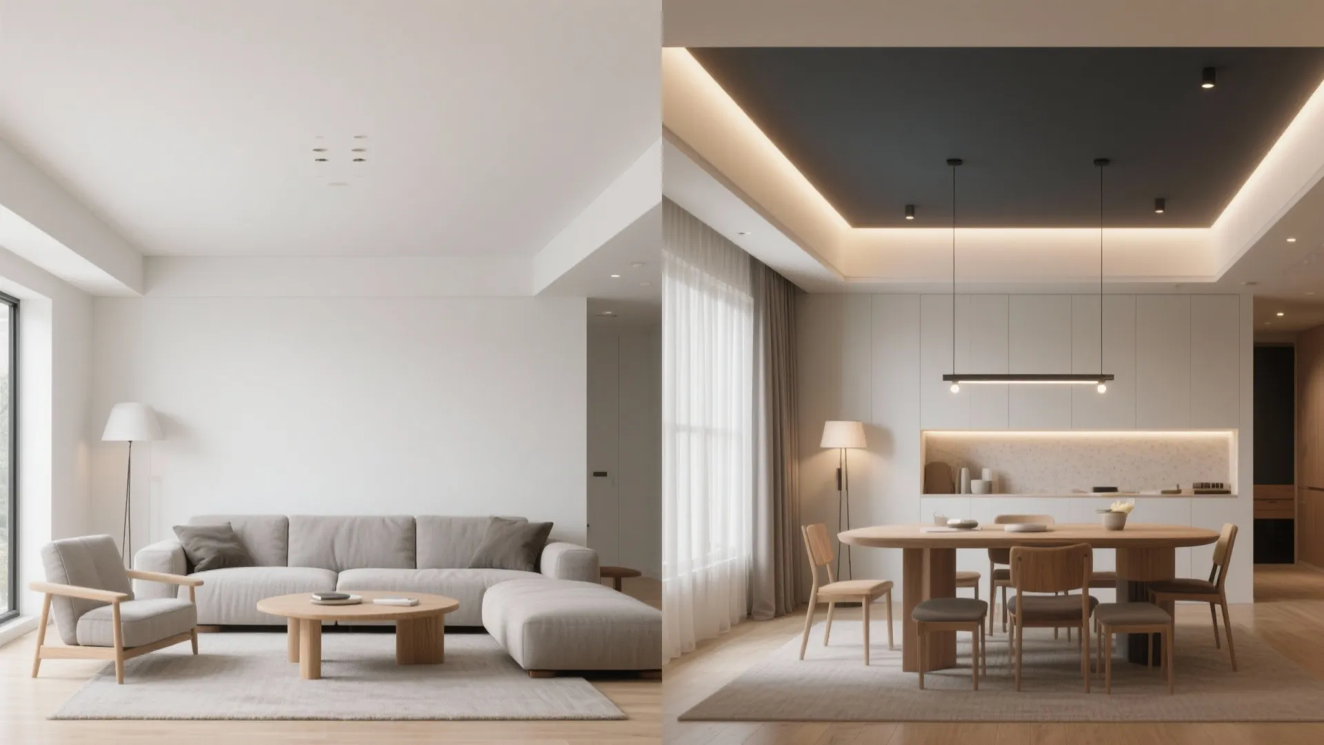 Two-Tone Perimeter Drop to Zone the Space