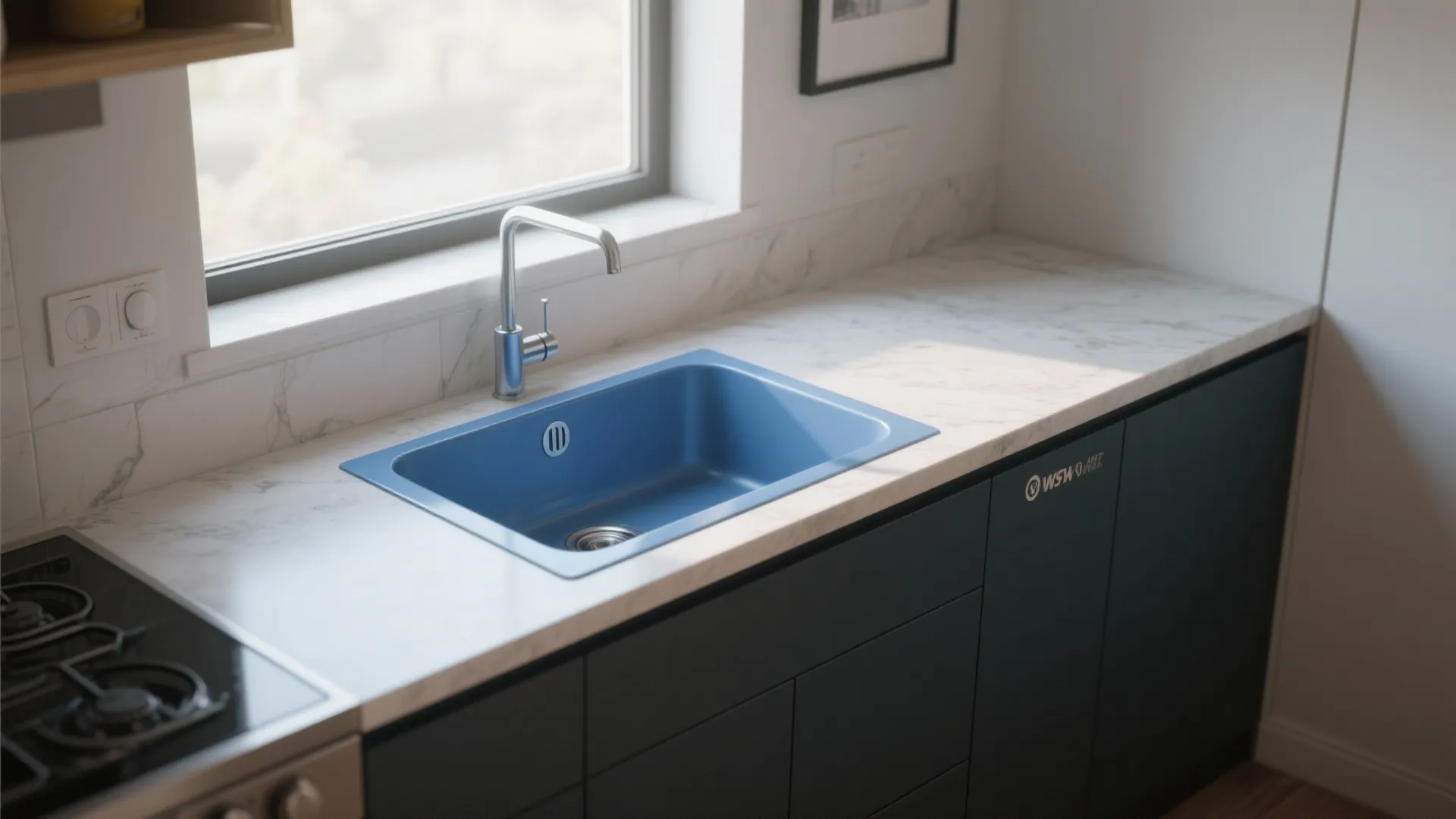 5. Two-Tone Counter + Blue Drop-In for Flexibility