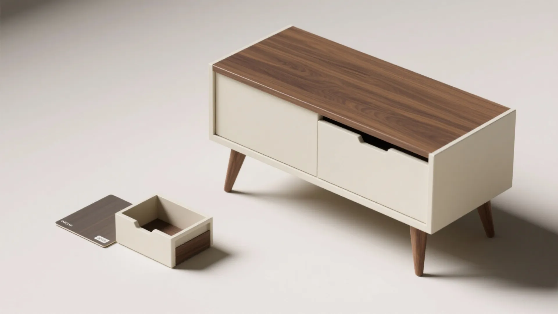 4. Two-Tone Laminate Cubby with Splayed Feet