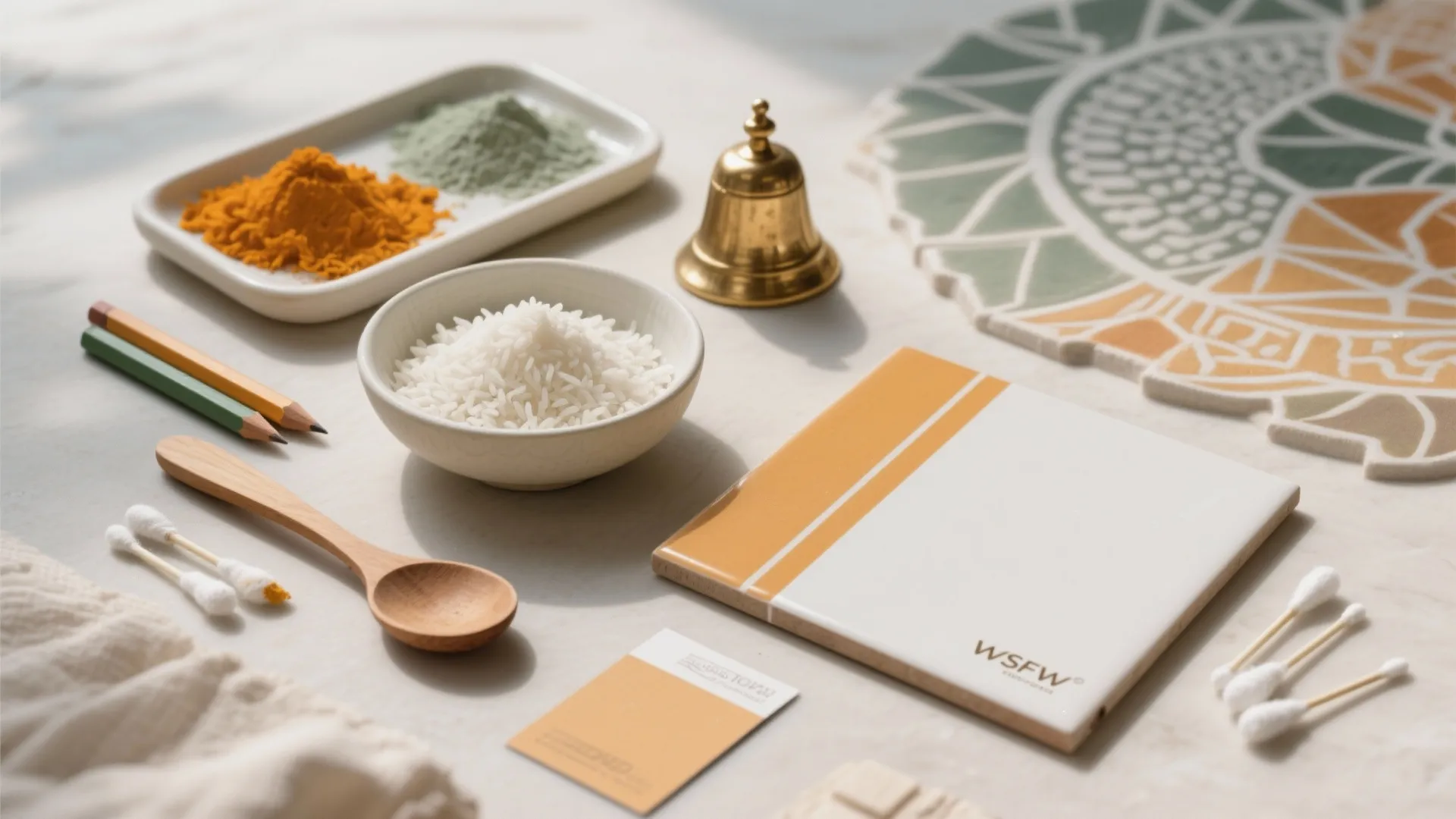 Two-Tone Geometric Kolam with Washable Pigments